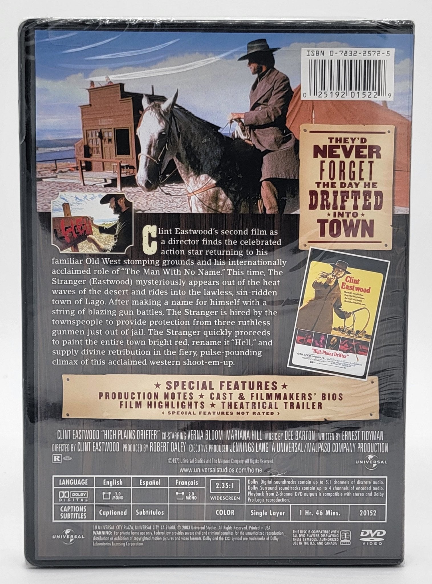 ‎ Universal Pictures Home Entertainment - Clint Eastwood - High Plains Drifter | DVD | Universal Western Collection - DVD - Steady Bunny Shop