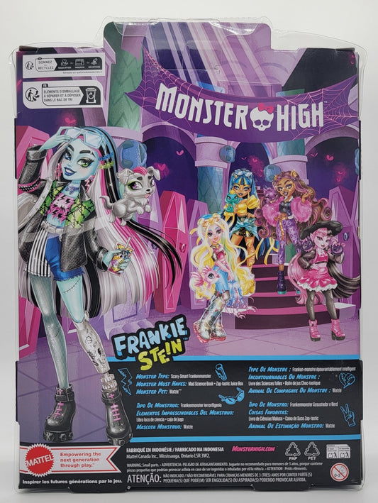Mattel - Frankie Stein Monster High with pet Watzie & Accessories - 2024 - Active Figure - Steady Bunny Shop