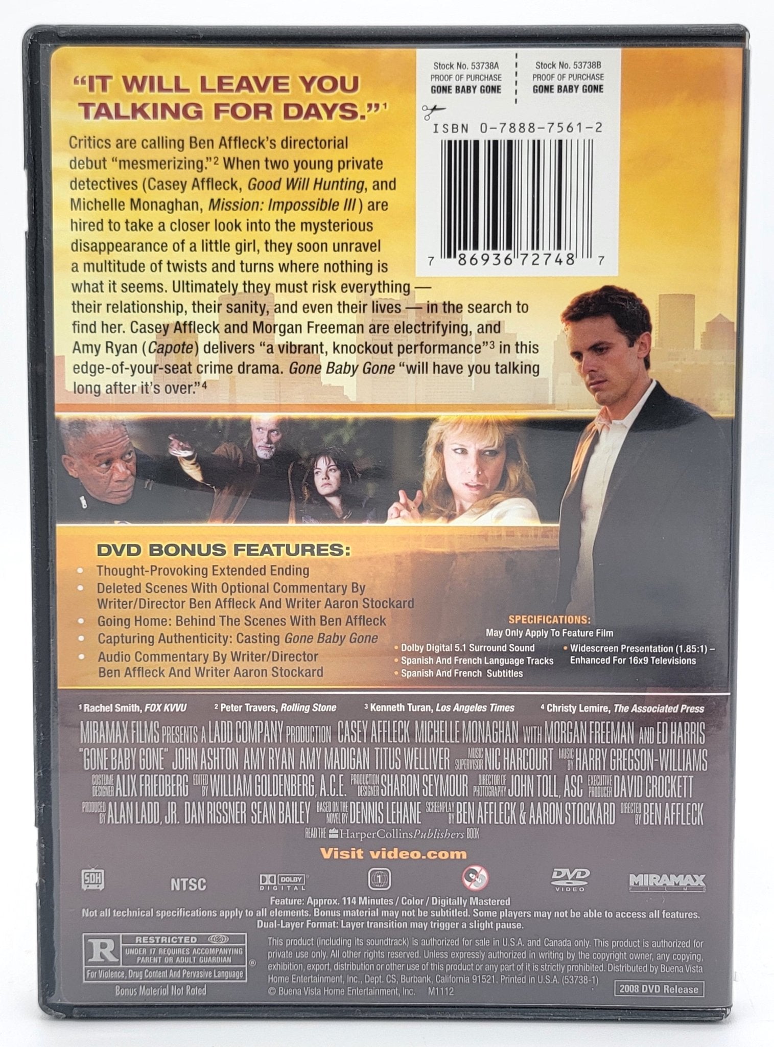 Miramax - Gone Baby Gone | DVD | Widescreen - DVD - Steady Bunny Shop