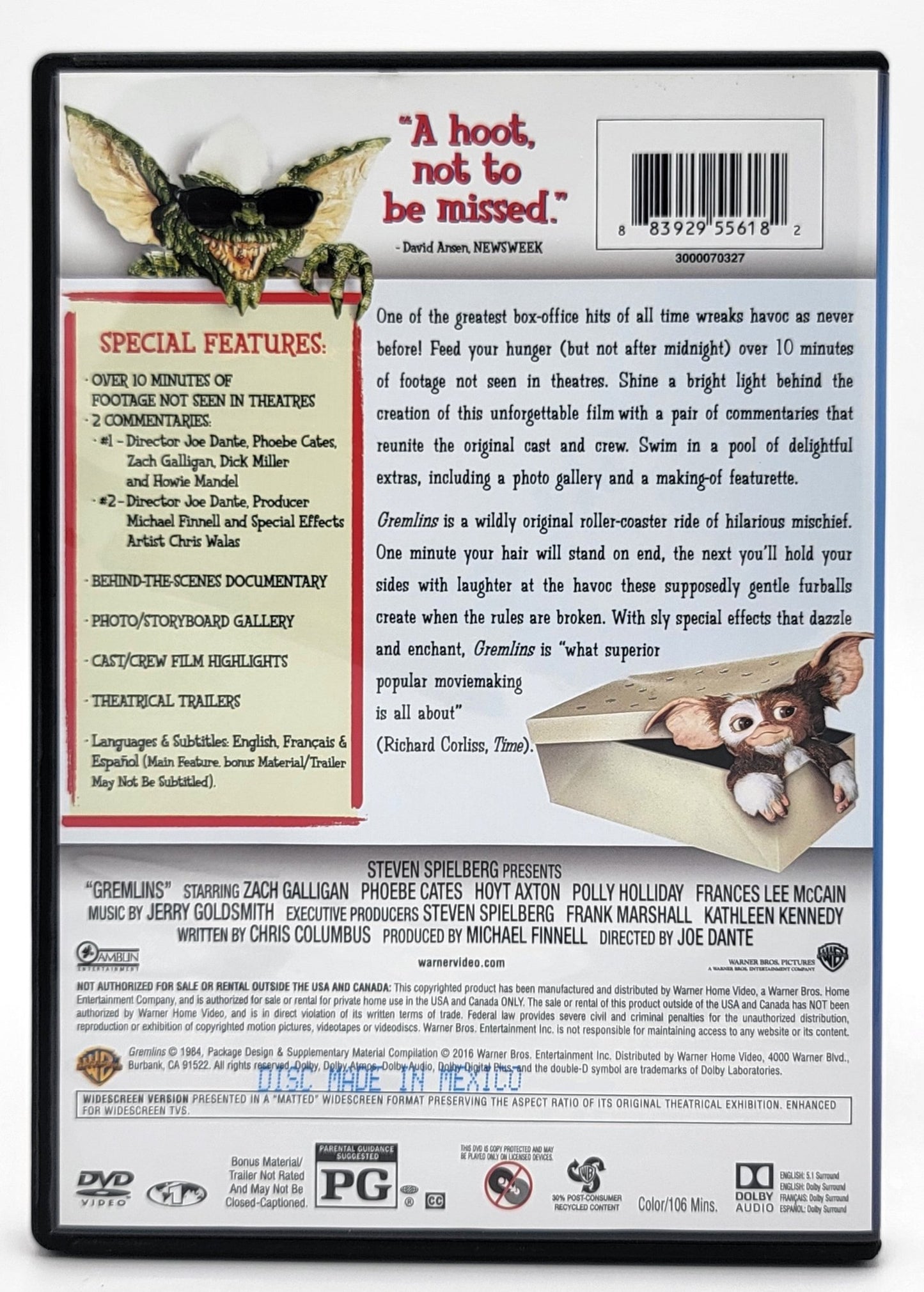 Warner Brothers - Gremlins | DVD | Widescreen - DVD - Steady Bunny Shop