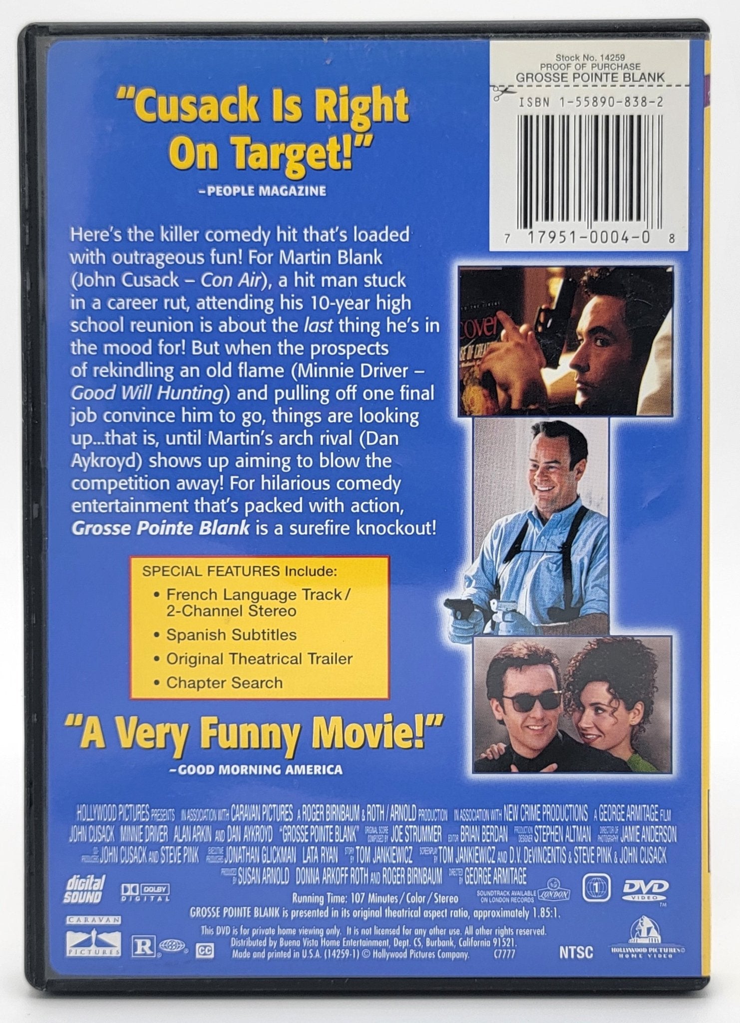 Hollywood Pictures Home Entertainment - Grosse Pointe Blank | DVD | Widescreen - DVD - Steady Bunny Shop