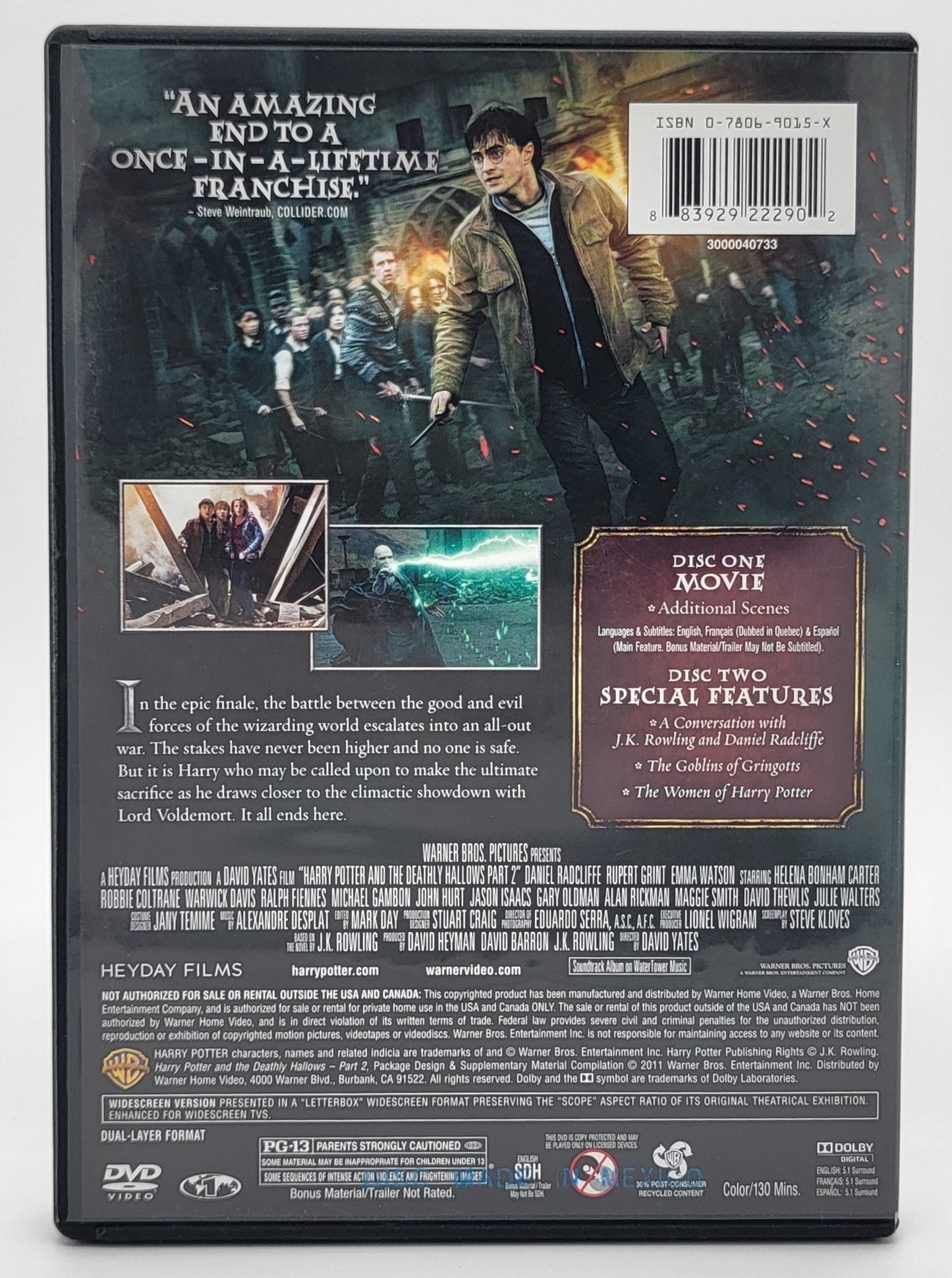 Warner Brothers - Harry Potter and the Deathly Hallows Part 2 | DVD | 2 disc Special Edition - DVD - Steady Bunny Shop