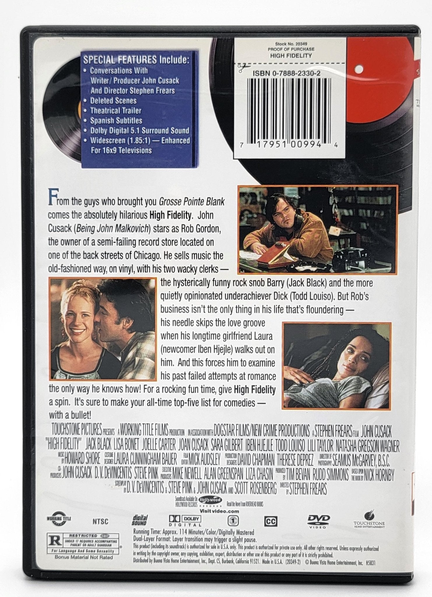 TOUCHSTONE PICTURES - High Fidelity | DVD | WideScreen - DVD - Steady Bunny Shop