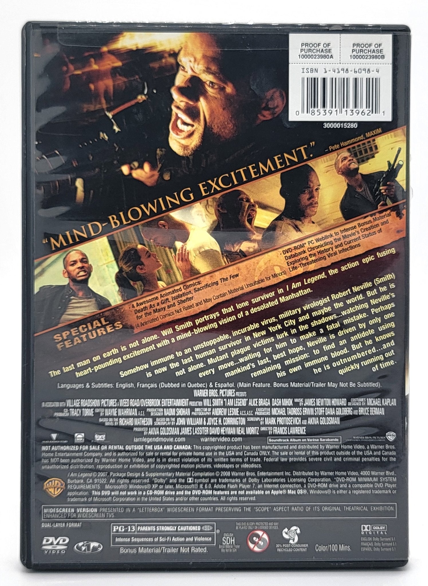 Warner Brothers - I Am Legend | DVD | Widescreen - DVD - Steady Bunny Shop