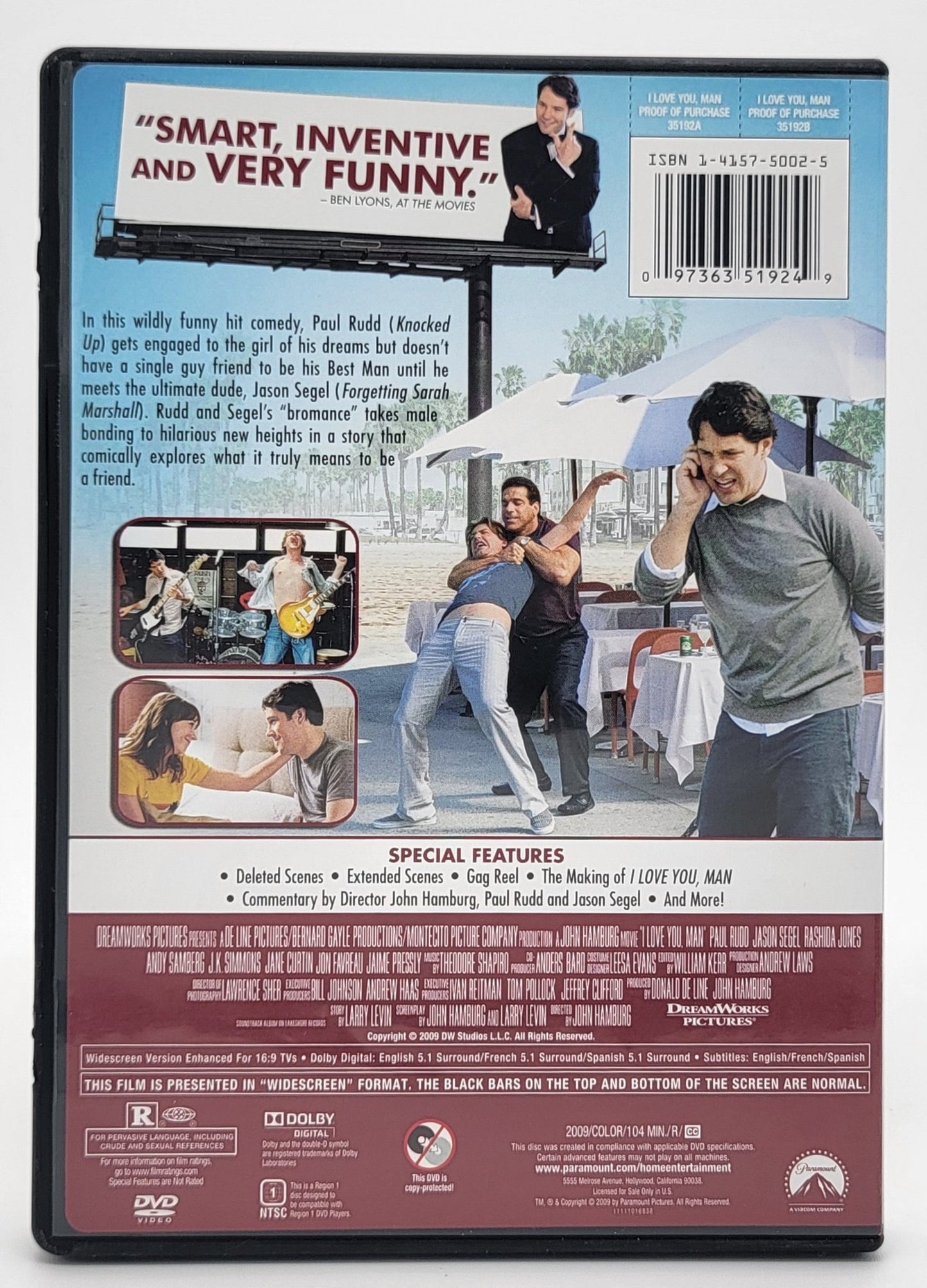 Paramount Pictures Home Entertainment - I Love You Man | DVD | Widescreen - DVD - Steady Bunny Shop