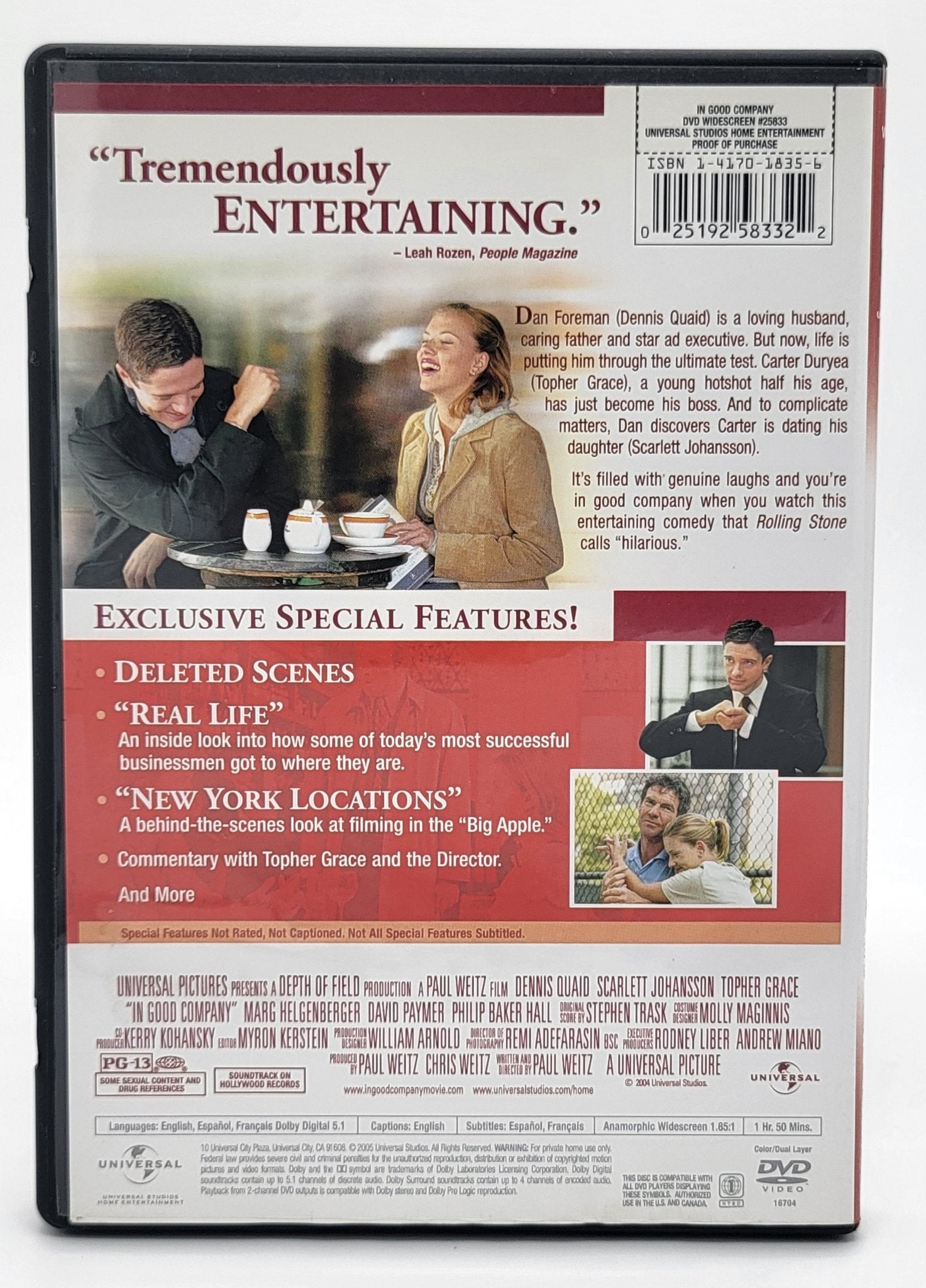 ‎ Universal Studios Home Entertainment - In Good Company | DVD | Widescreen - DVD - Steady Bunny Shop
