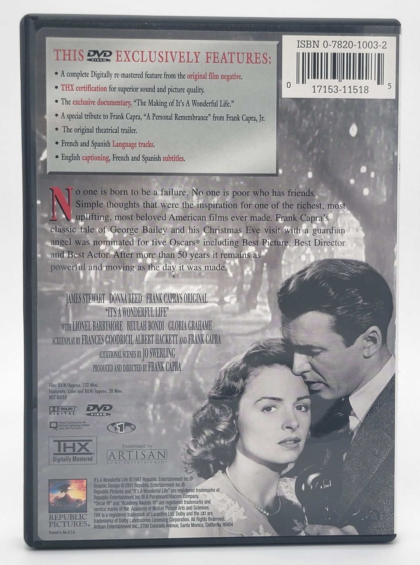 Republic Pictures - It's A Wonderful Life | DVD | Original Uncut Version - Digitally Mastered for Superior Sound & Picture - DVD - Steady Bunny Shop