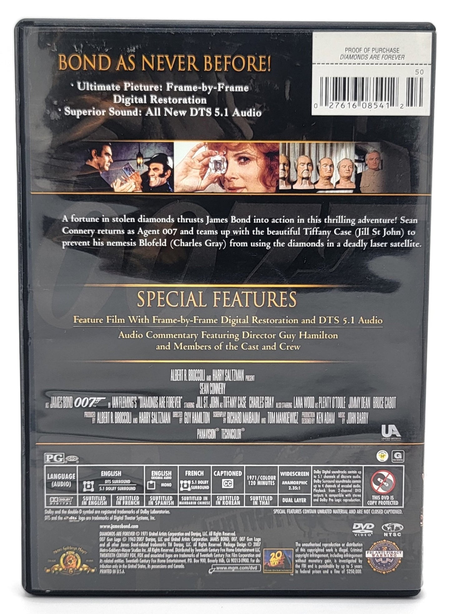 ‎ MGM Home Entertainment - James Bond 007 - Diamonds Are Forever | DVD | Widescreen - DVD - Steady Bunny Shop