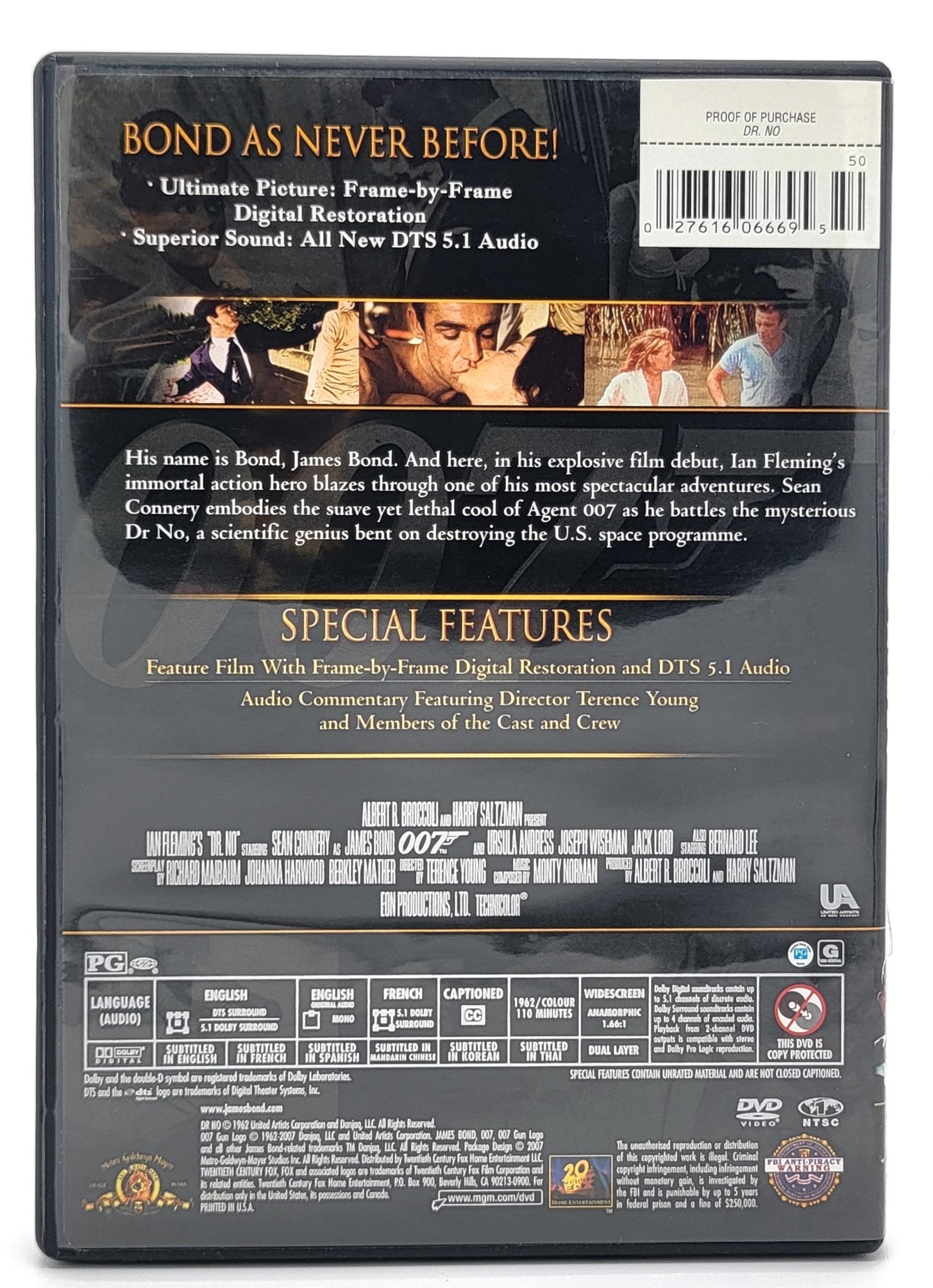 ‎ MGM Home Entertainment - James Bond 007 - Dr. No | DVD | Widescreen - DVD - Steady Bunny Shop