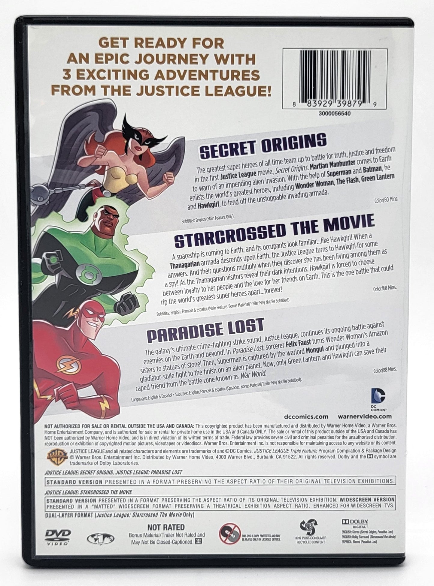 Warner Brother Family Entertainment - Justice League - Triple Feature | DVD | 3 Disc Set - DVD - Steady Bunny Shop