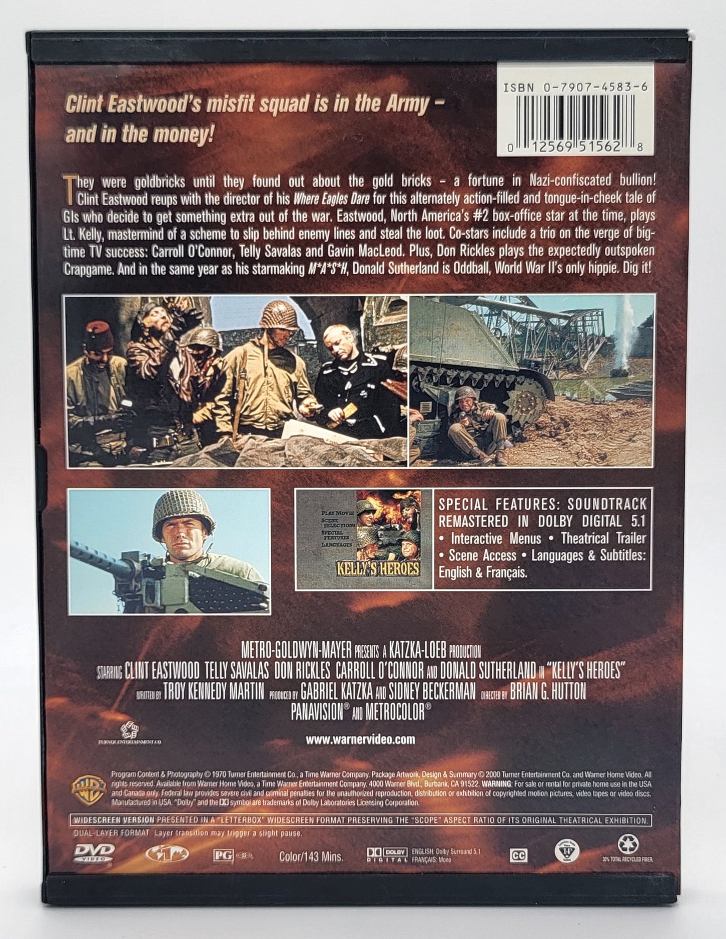 Warner Brothers - Kelly's Heroes - Clint Eastwood Collection | Widescreen - DVD - Steady Bunny Shop