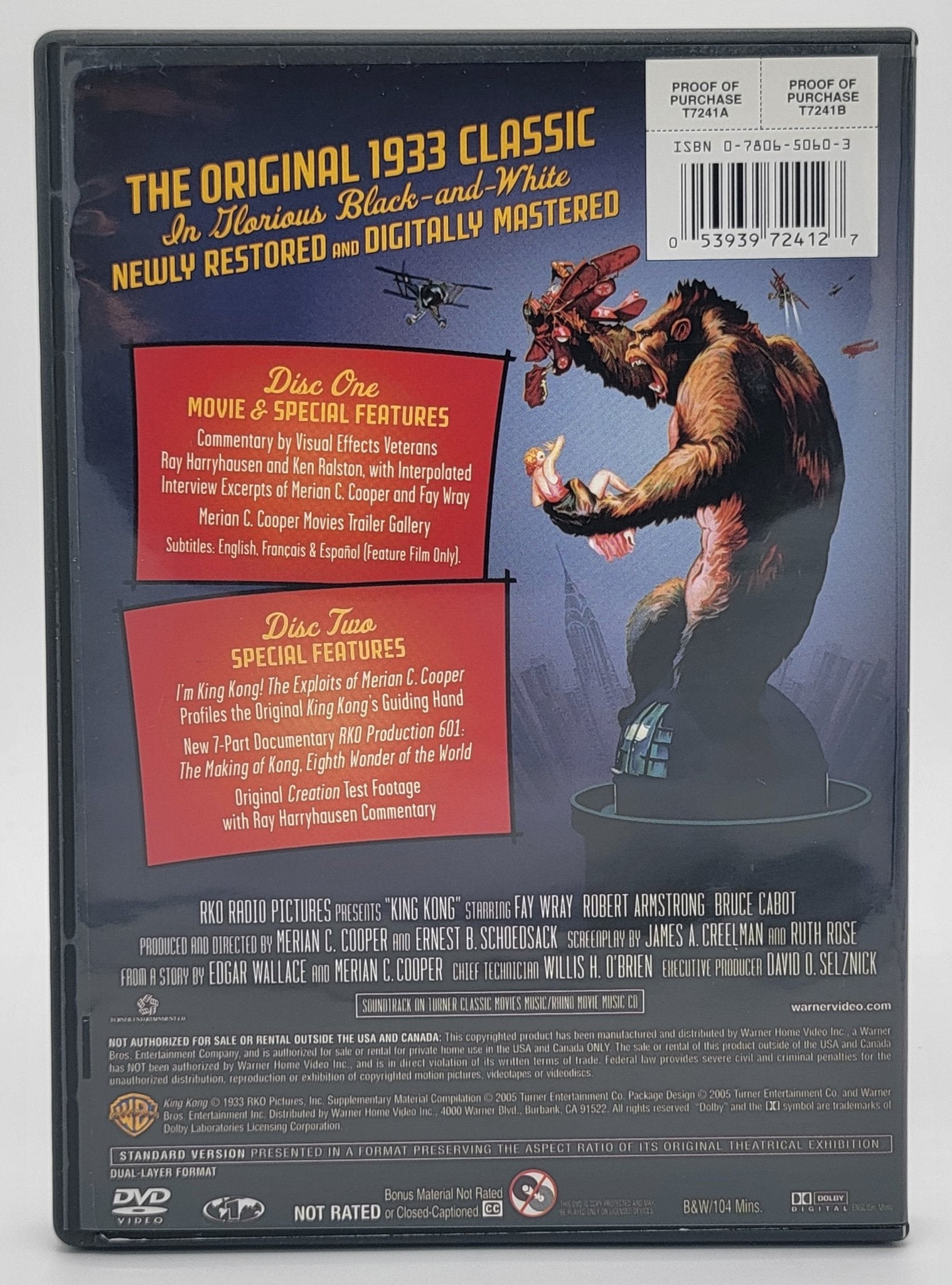 Warner Brothers - King Kong 1933 - 2 Disc Special Edition - DVD - Steady Bunny Shop