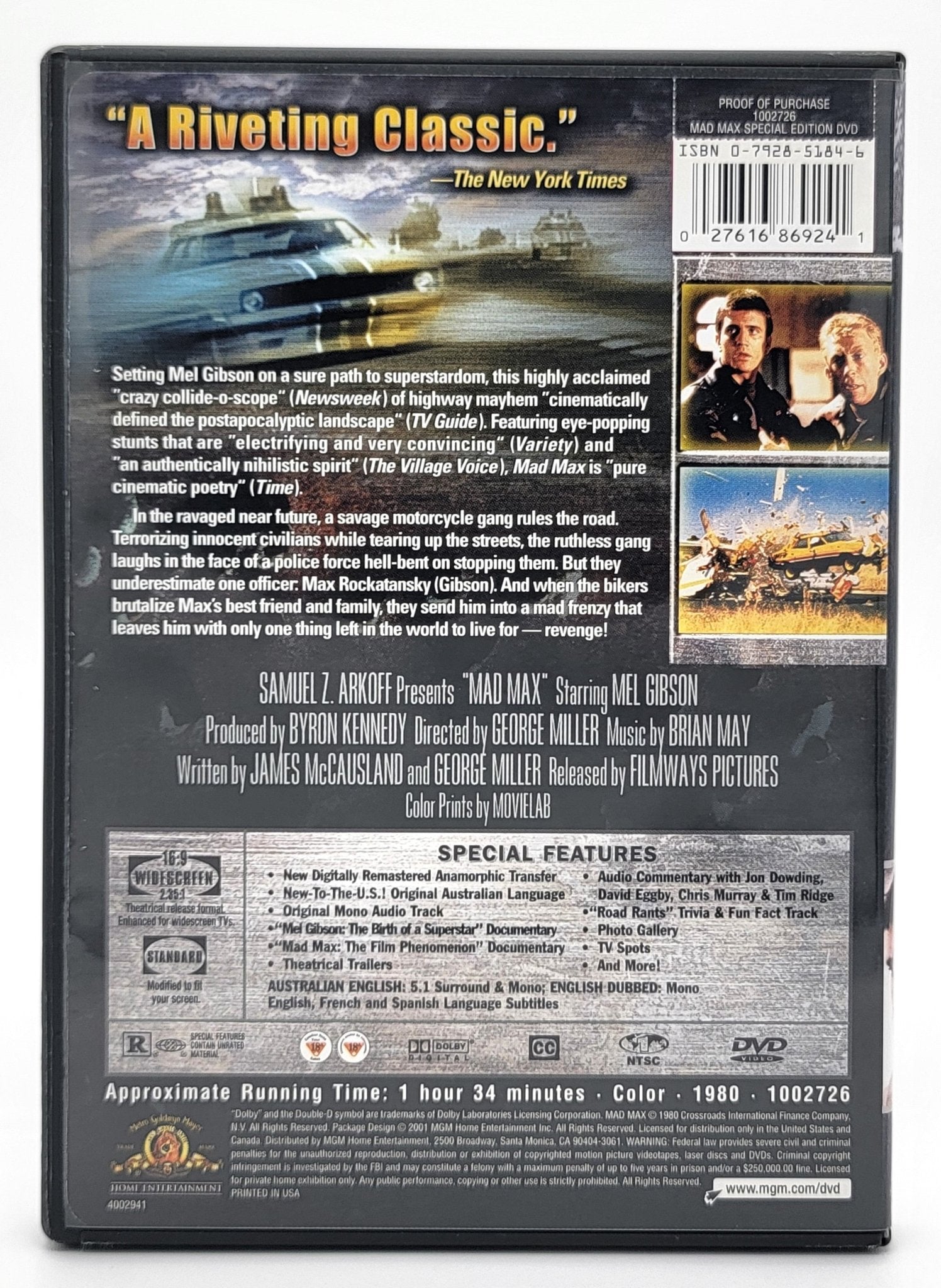 ‎ MGM Home Entertainment - Mad Max | DVD | Special Edition - DVD - Steady Bunny Shop