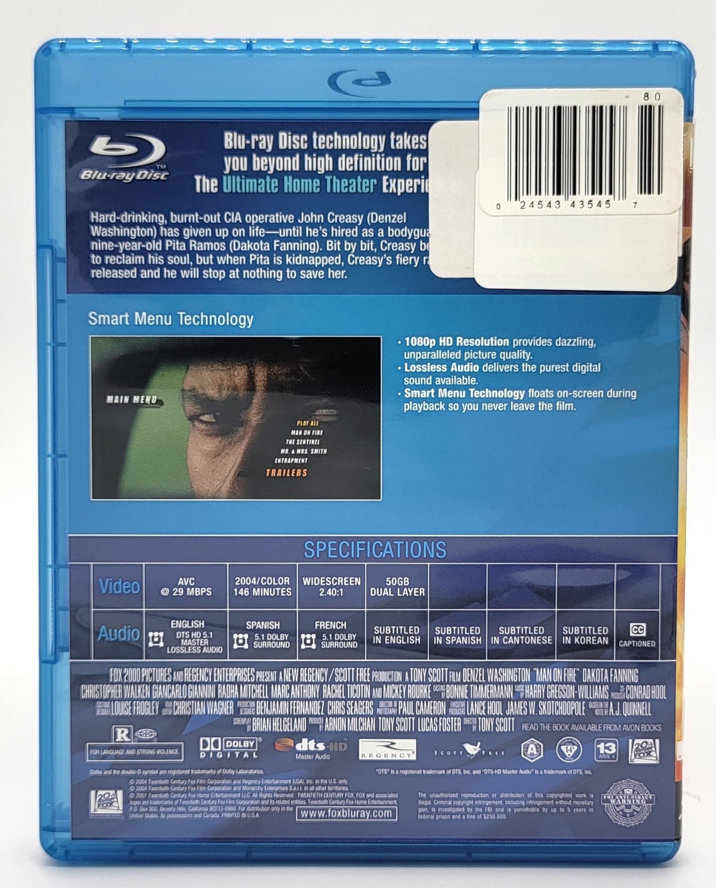 20th Century Fox Home Entertainment - Man On Fire | DVD | Widescreen - DVD - Steady Bunny Shop