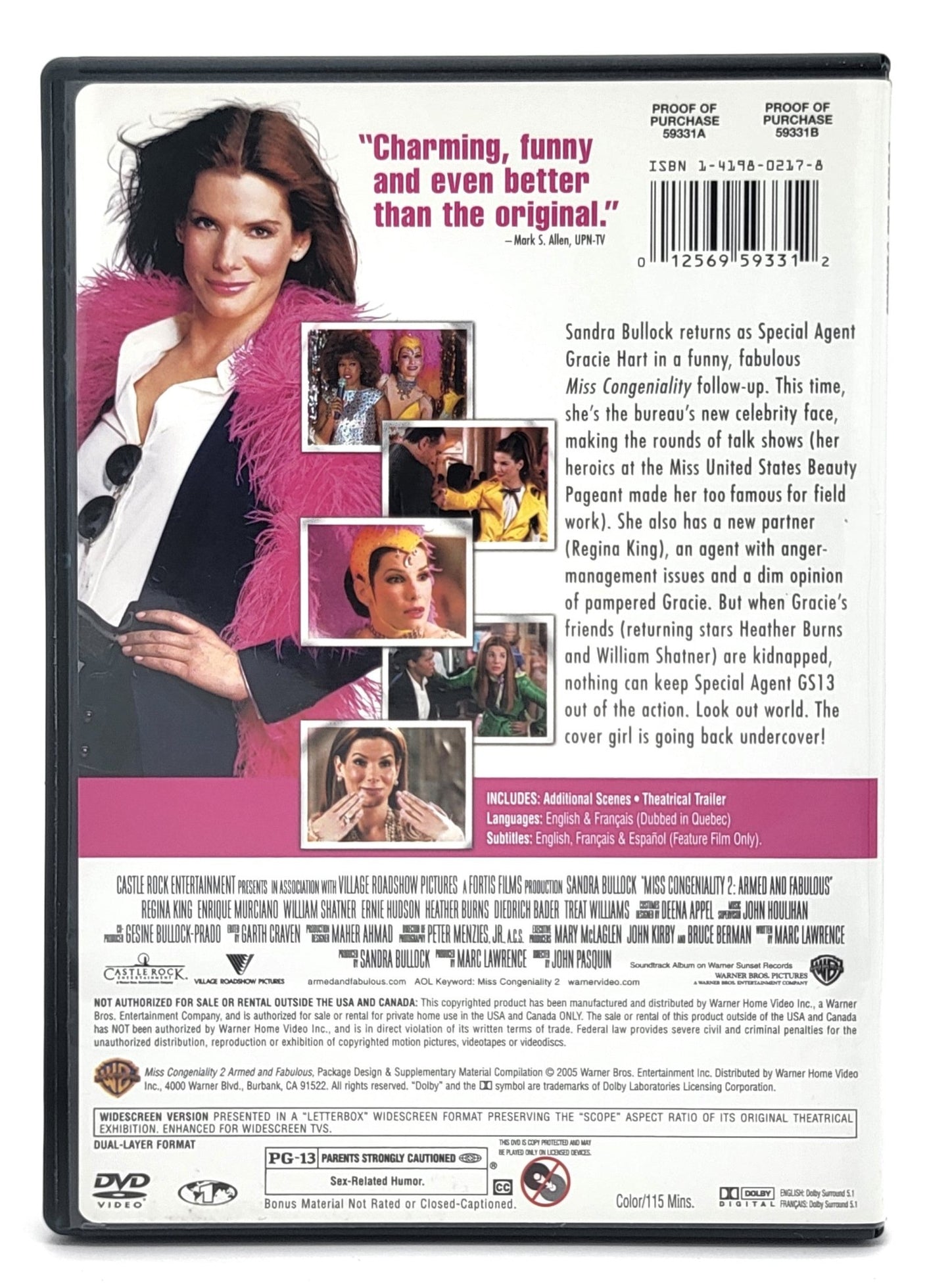 Warner Brothers - Miss Congeniality | Widescreen - DVD - Steady Bunny Shop