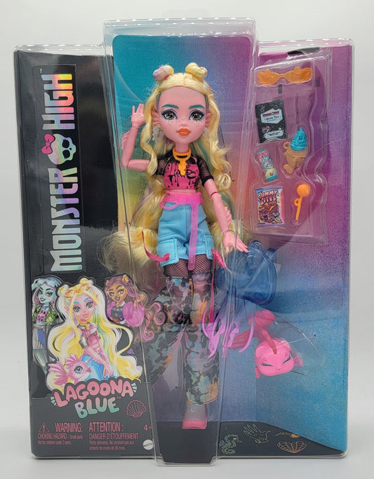 Mattel - Monster High Lagoona Blue Doll Includes Pet Fish Neptuna and Accessories - 2024 - Action Figure - Steady Bunny Shop
