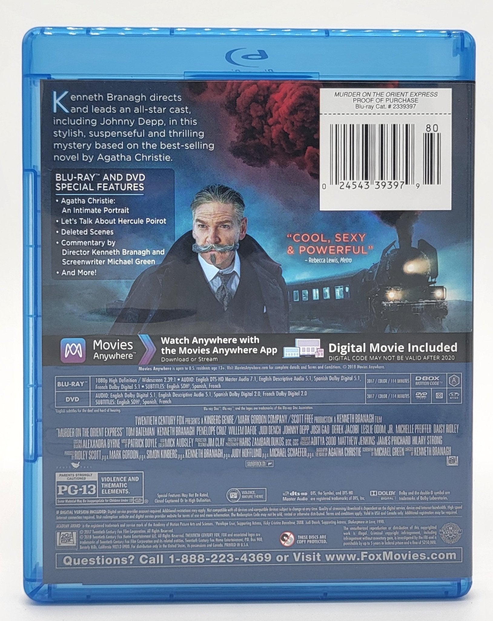 20th Century Fox Home Entertainment - Murder On the Orient Express 2017 | Blu Ray & DVD - No Digital Copy - Widescreen - DVD & Blu - ray - Steady Bunny Shop