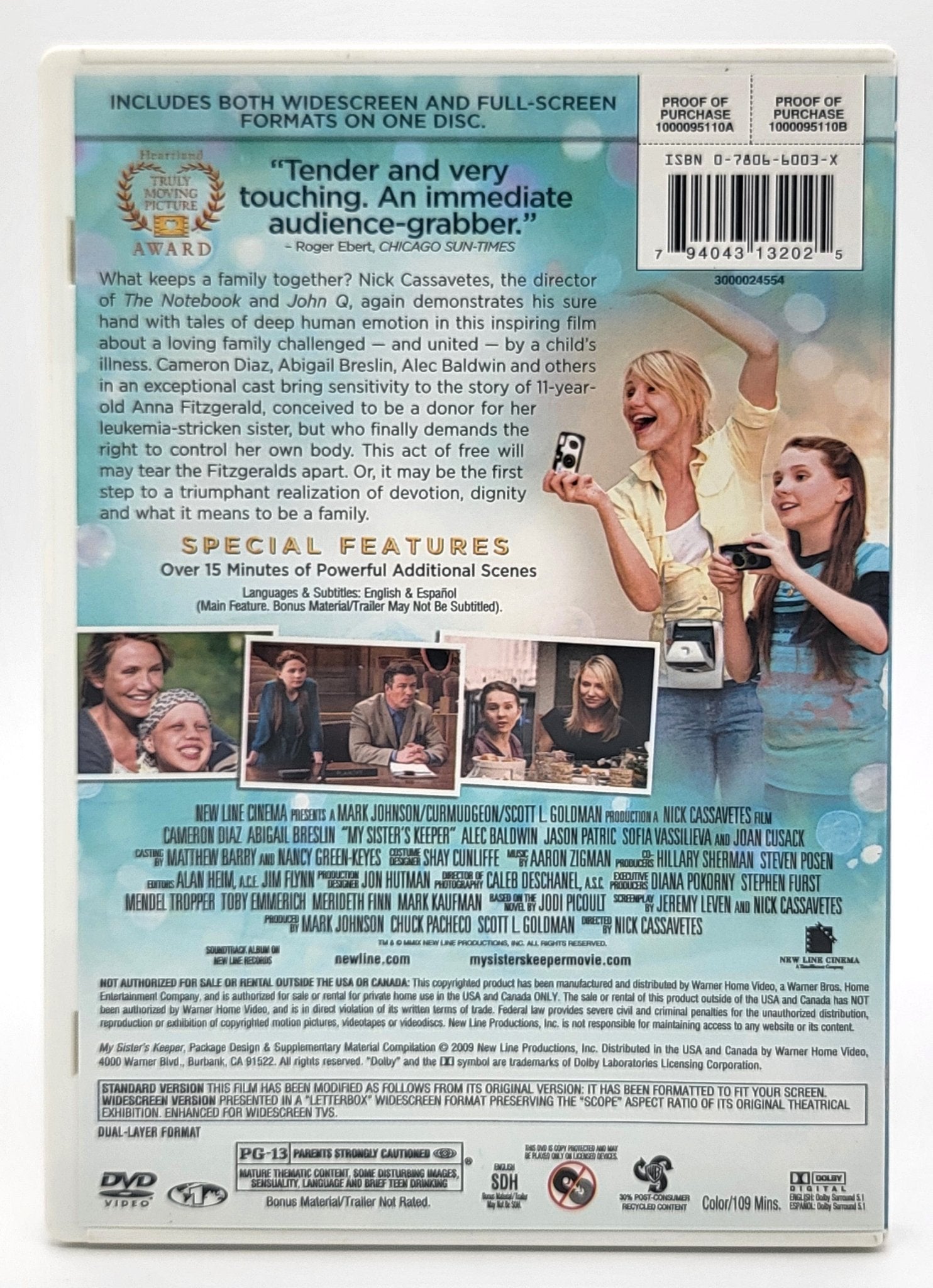 New Line Home Entertainment - My Sister's Keeper | DVD | Wide & Full Screen - DVD - Steady Bunny Shop