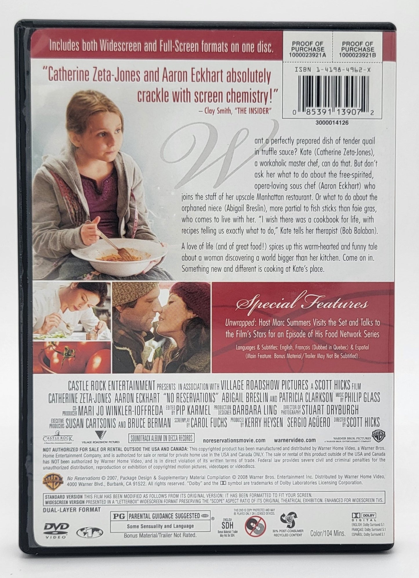 Warner Brothers - No Reservations | DVD | Widescreen & Standards - DVD - Steady Bunny Shop