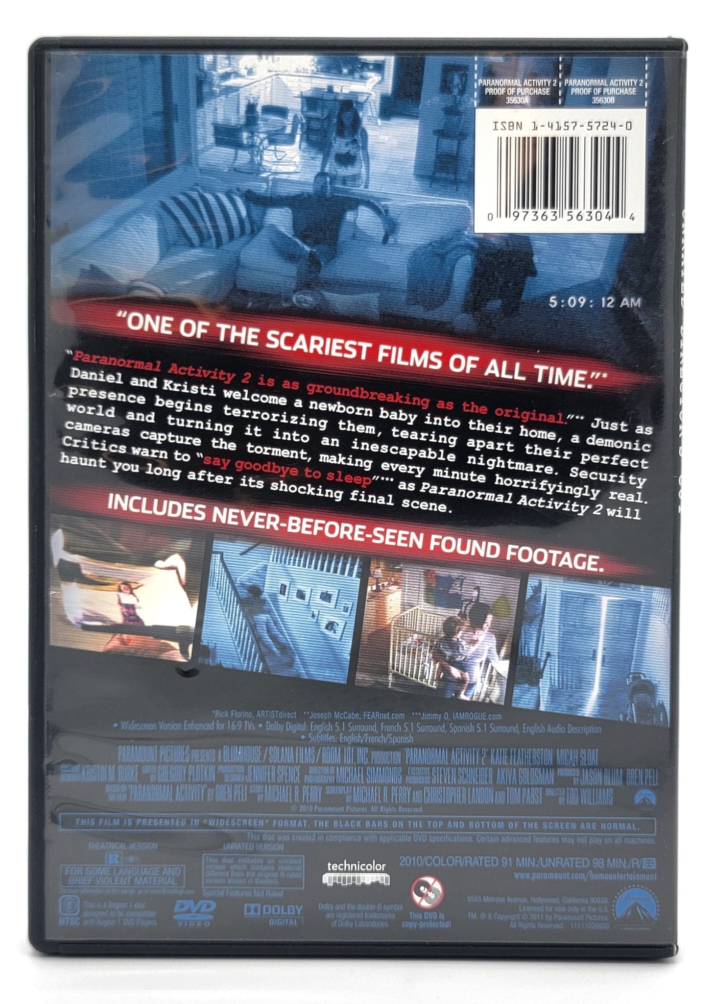 Paramount Pictures Home Entertainment - Paranormal Activity 2 | DVD | Unrated Director's Cut - DVD - Steady Bunny Shop