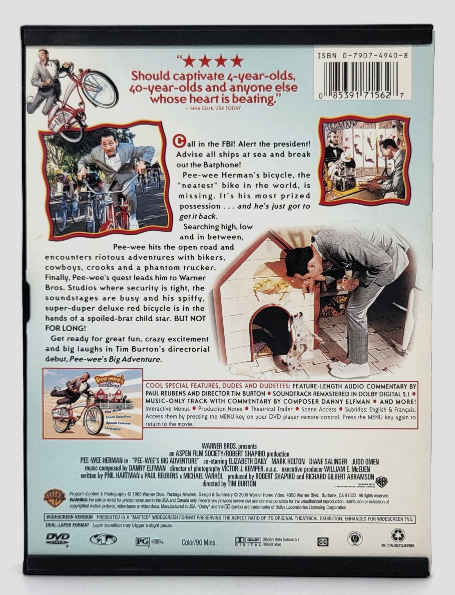 Warner Brothers - Pee - Wee's Big Adventure | DVD | Widescreen - DVD - Steady Bunny Shop