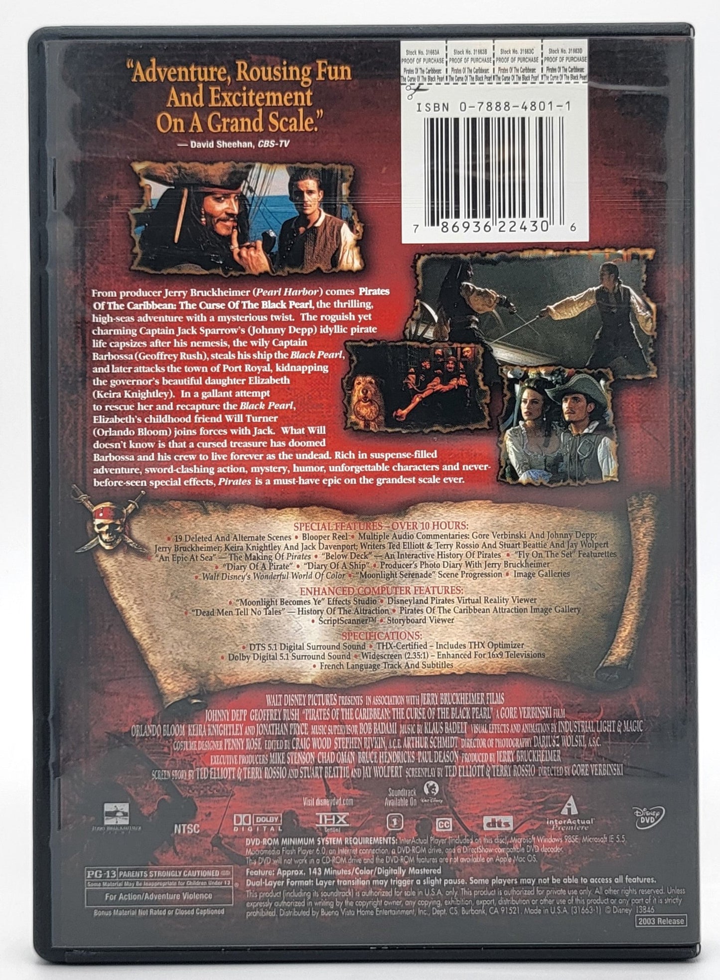 Walt Disney Home Entertainment - Pirates of the Caribbean - The Curse of the Black Pearl | DVD | 2 Disc Collector's Edition - DVD - Steady Bunny Shop