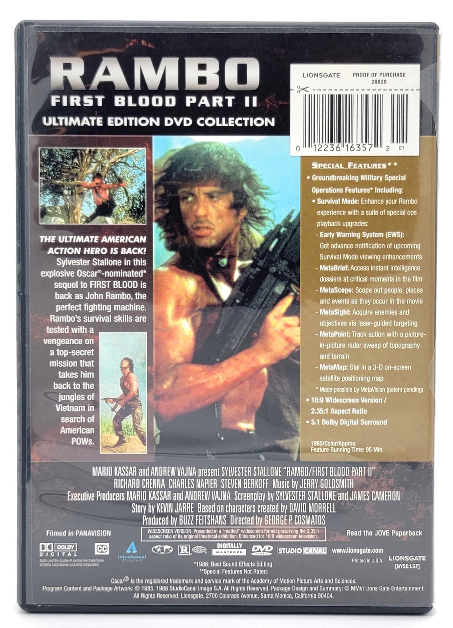 Lionsgate Home Entertainment - Rambo - First Blood Part II | DVD | Ultimate Edition - DVD - Steady Bunny Shop