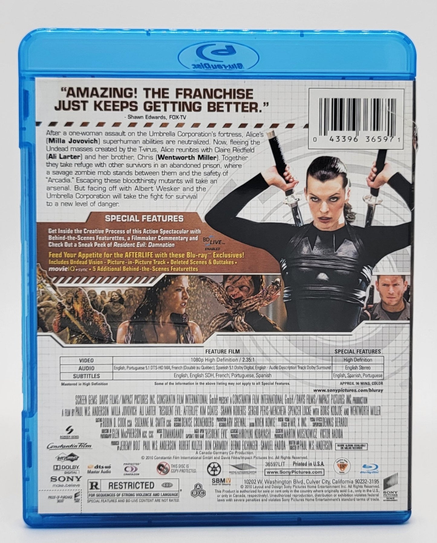 Screen Gems - Resident Evil - Afterlife | Blu Ray - Blu - ray - Steady Bunny Shop