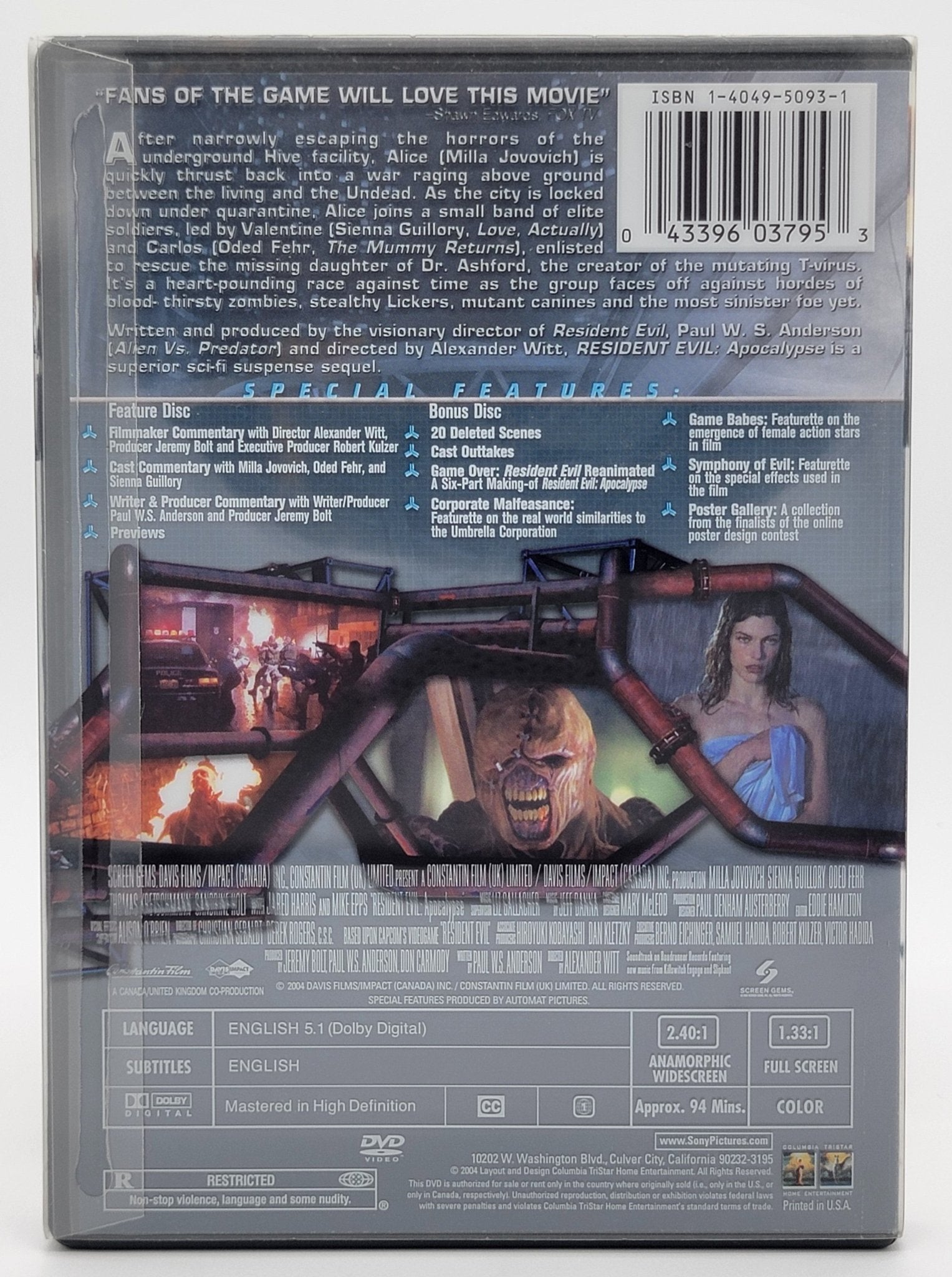 Screen Gems - Resident Evil - Apocalypse | DVD | Special Edition 2 Disc Set | Wide & Full Screen - DVD - Steady Bunny Shop