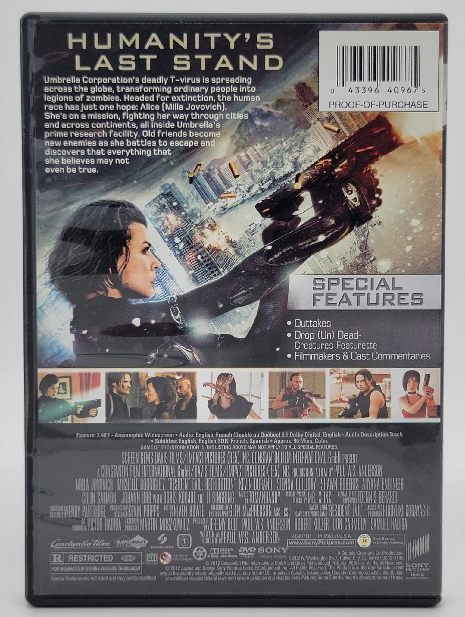 Screen Gems - Resident Evil Retribution | DVD | Widescreen - DVD - Steady Bunny Shop