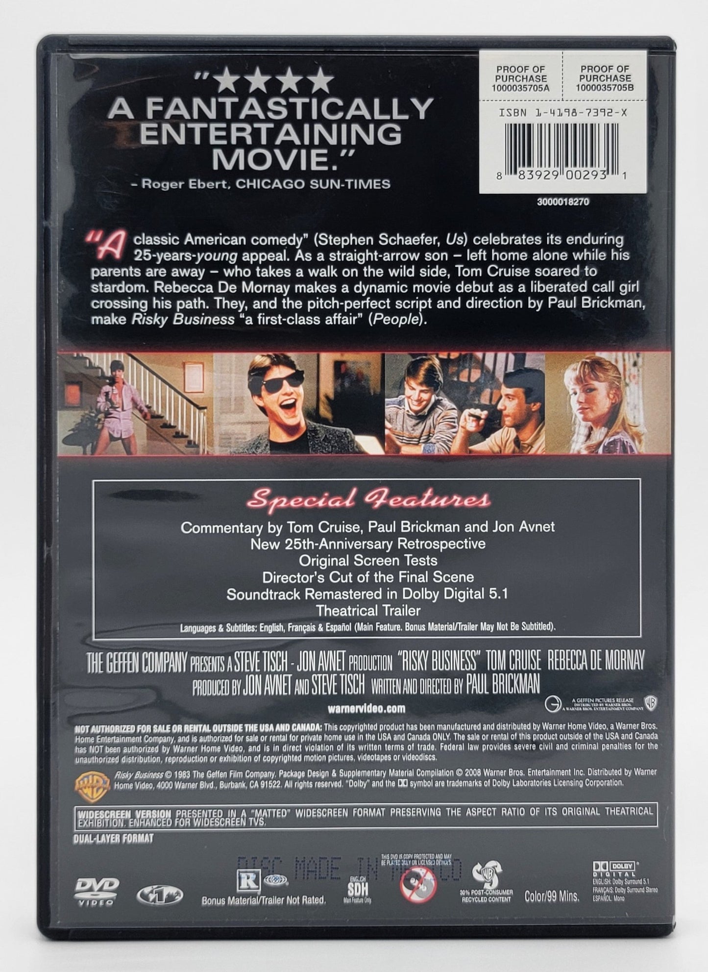 Warner Brother - Risky Business | DVD | Widescreen - DVD - Steady Bunny Shop