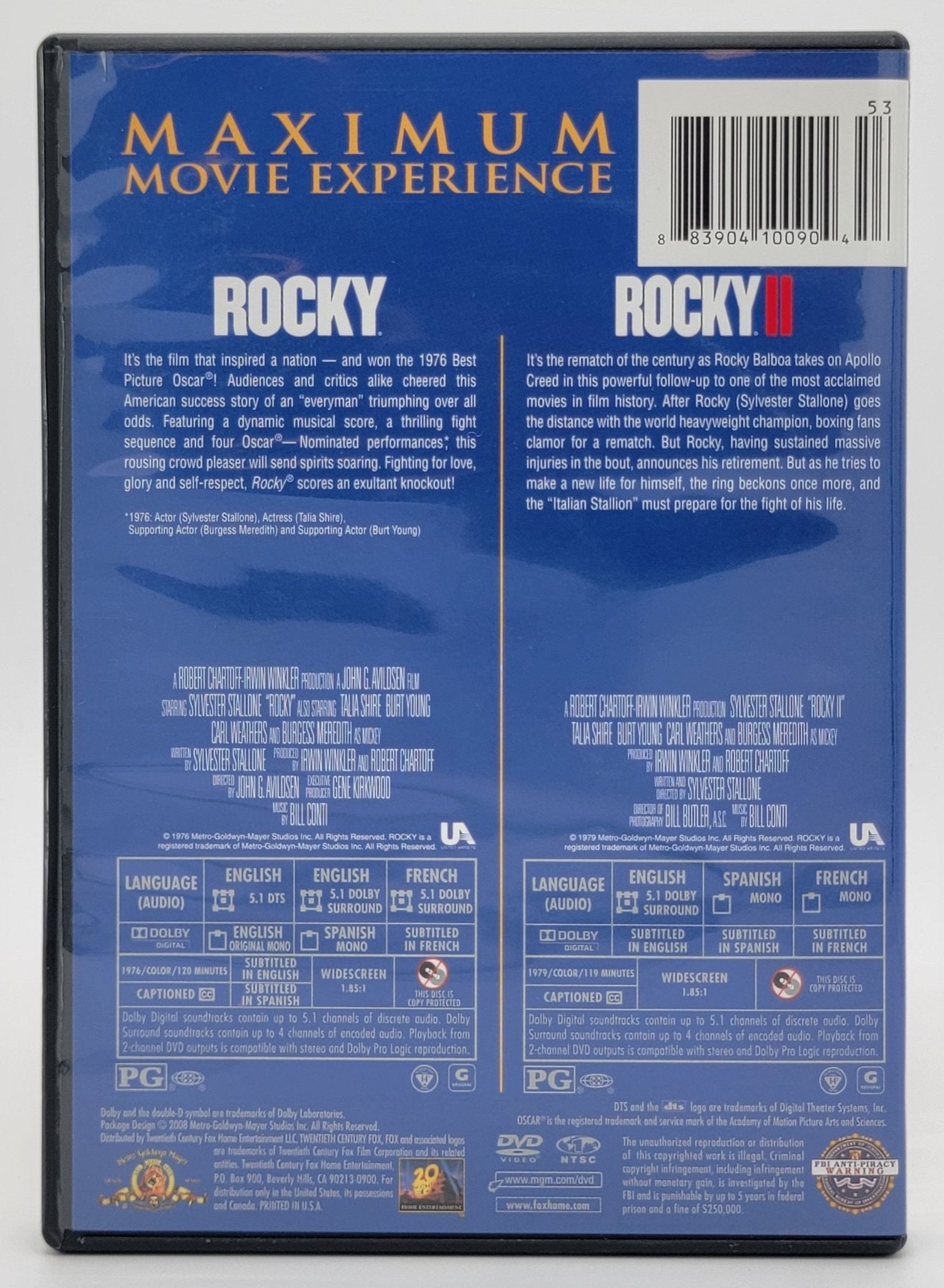 ‎ MGM Home Entertainment - Rocky & Rocky II - 2 Disc Set Double Feature | DVD | Widescreen - DVD - Steady Bunny Shop