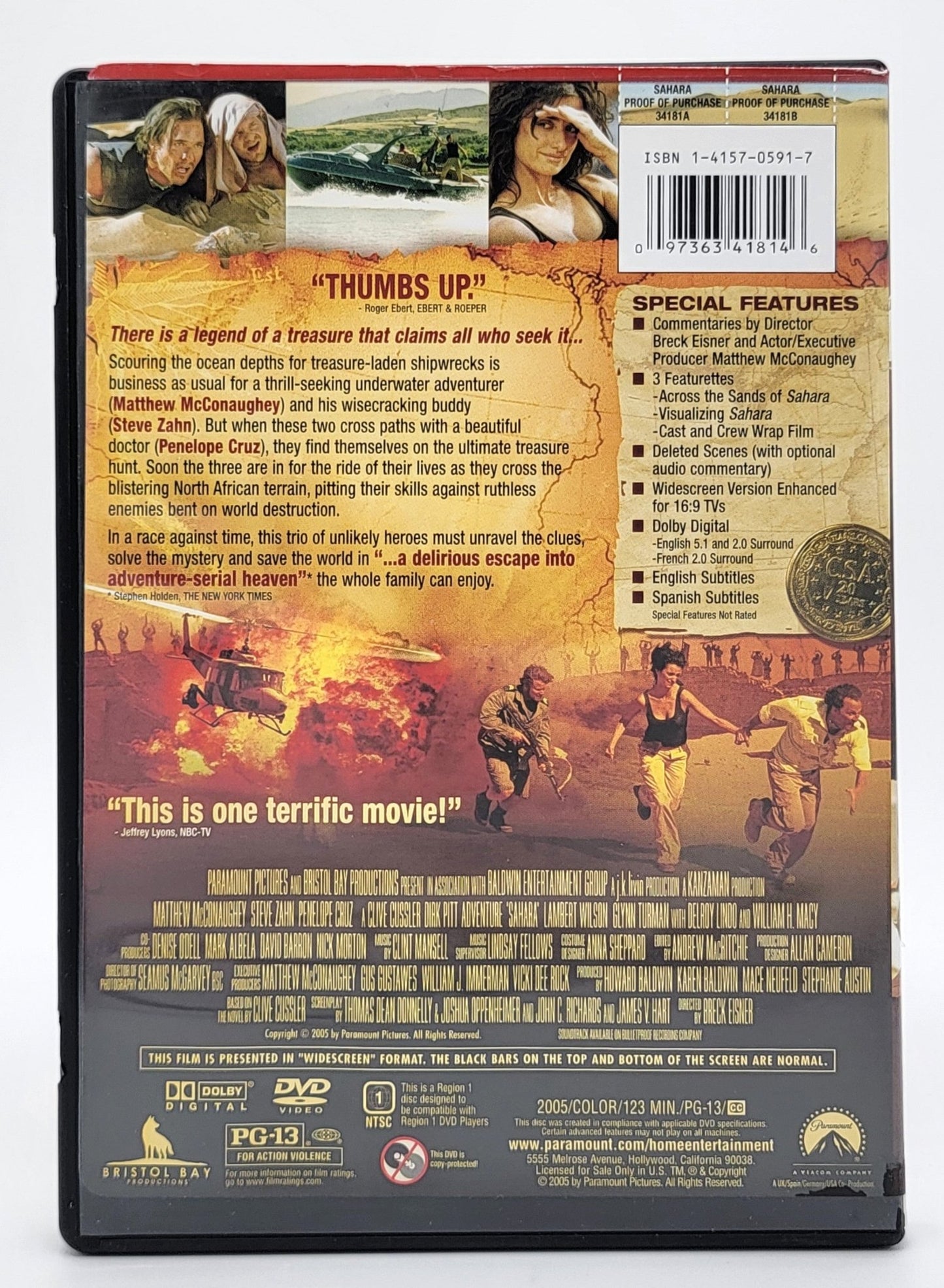 Paramount Home Entertainment - Sahara | DVD | Paramount Collection | Widescreen - DVD - Steady Bunny Shop