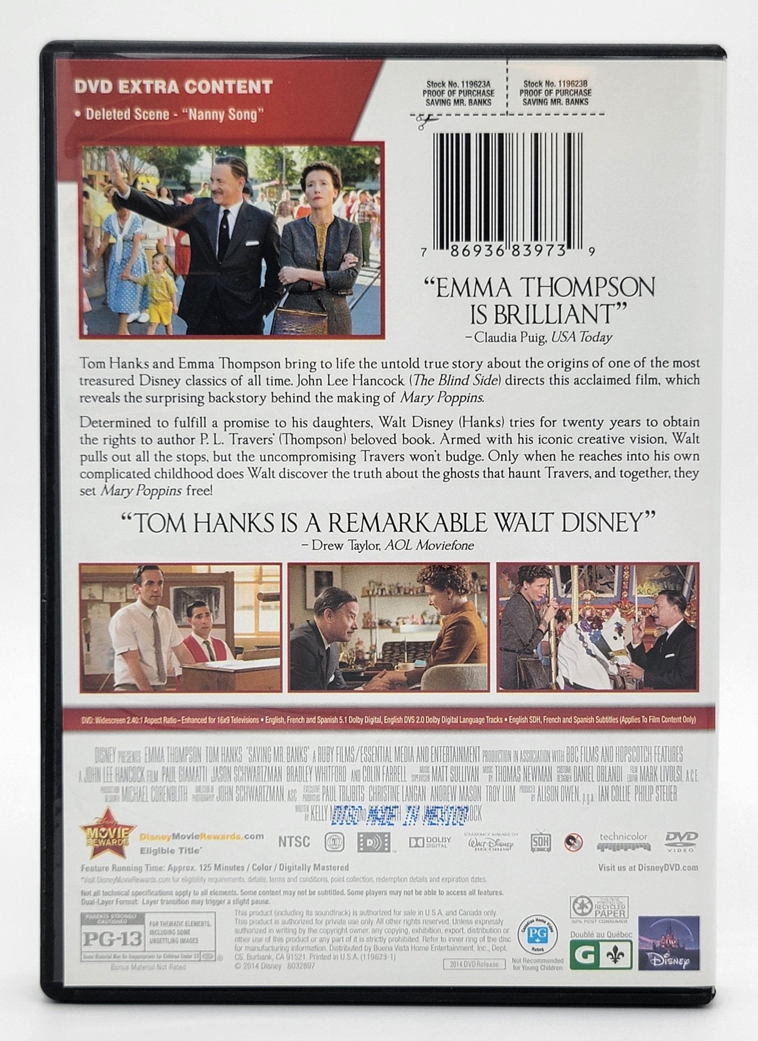 Disney Home Entertainment - Saving Mr. Banks | DVD | Widescreen - DVD - Steady Bunny Shop