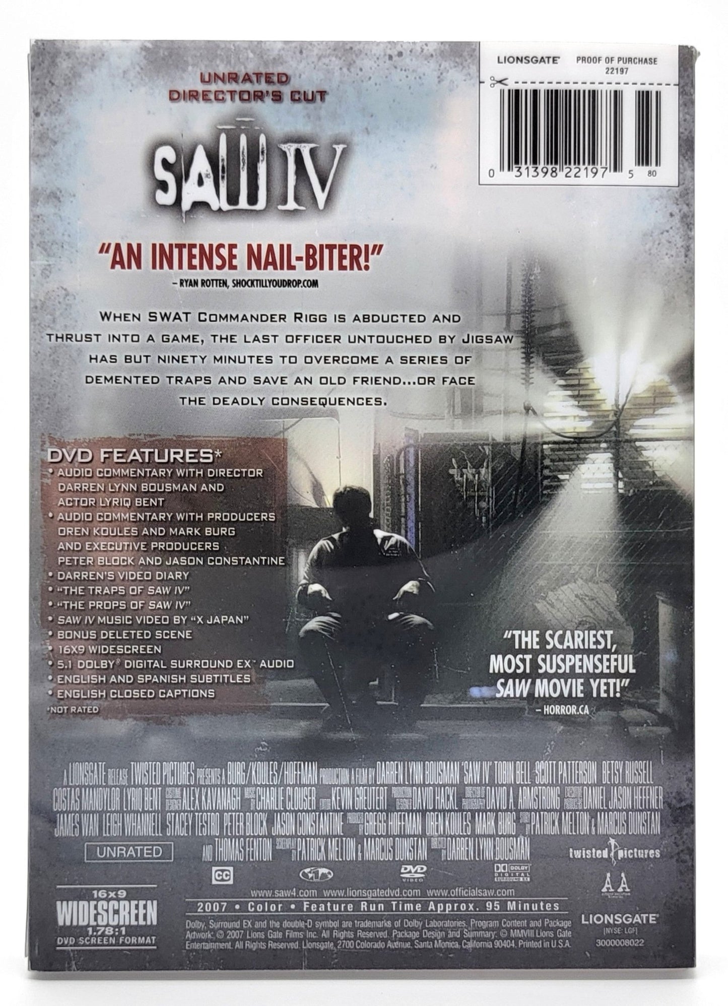 Lionsgate Home Entertainment - Saw IV | DVD | Unrated Director's Cut | Widescreen - DVD - Steady Bunny Shop