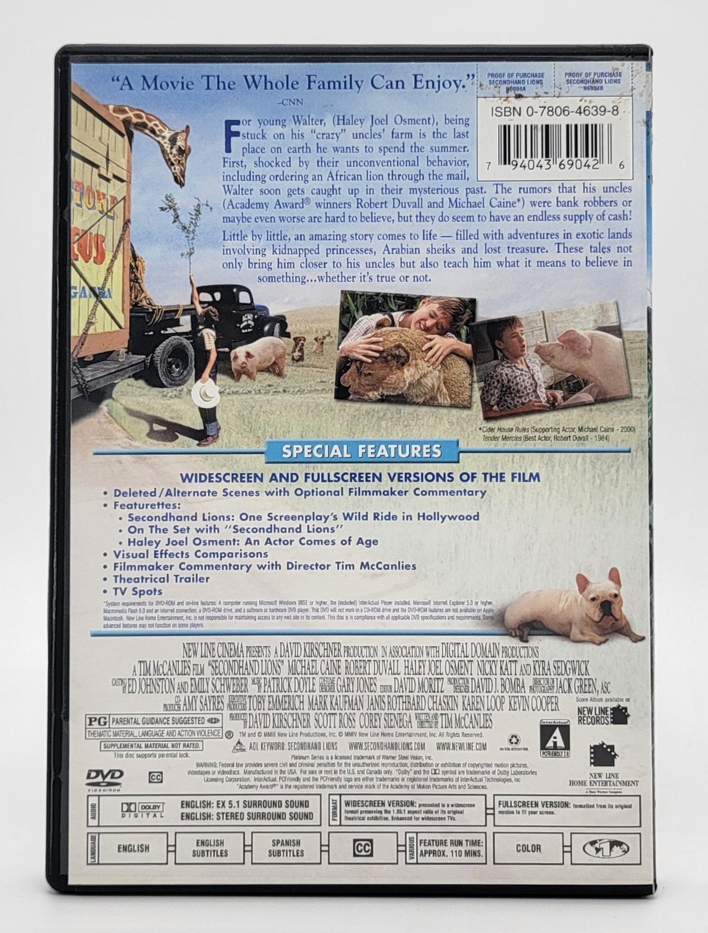 New Line Home Entertainment - Secondhand Lions | DVD | New Line Platinum Series | 2 Disc Set | Full and Widescreen - DVD - Steady Bunny Shop