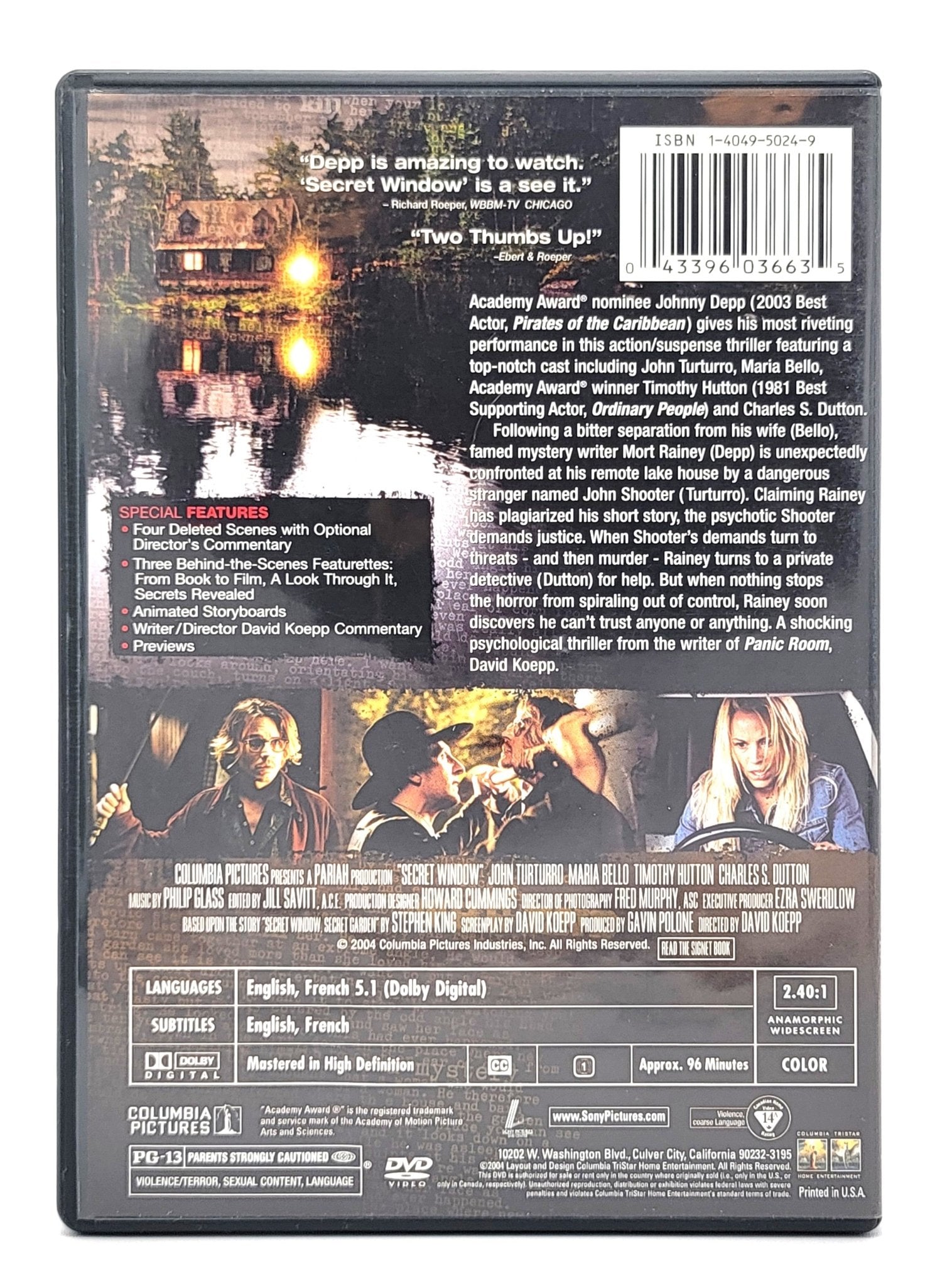 Columbia Pictures - Secret Window | DVD | Widescreen - DVD - Steady Bunny Shop