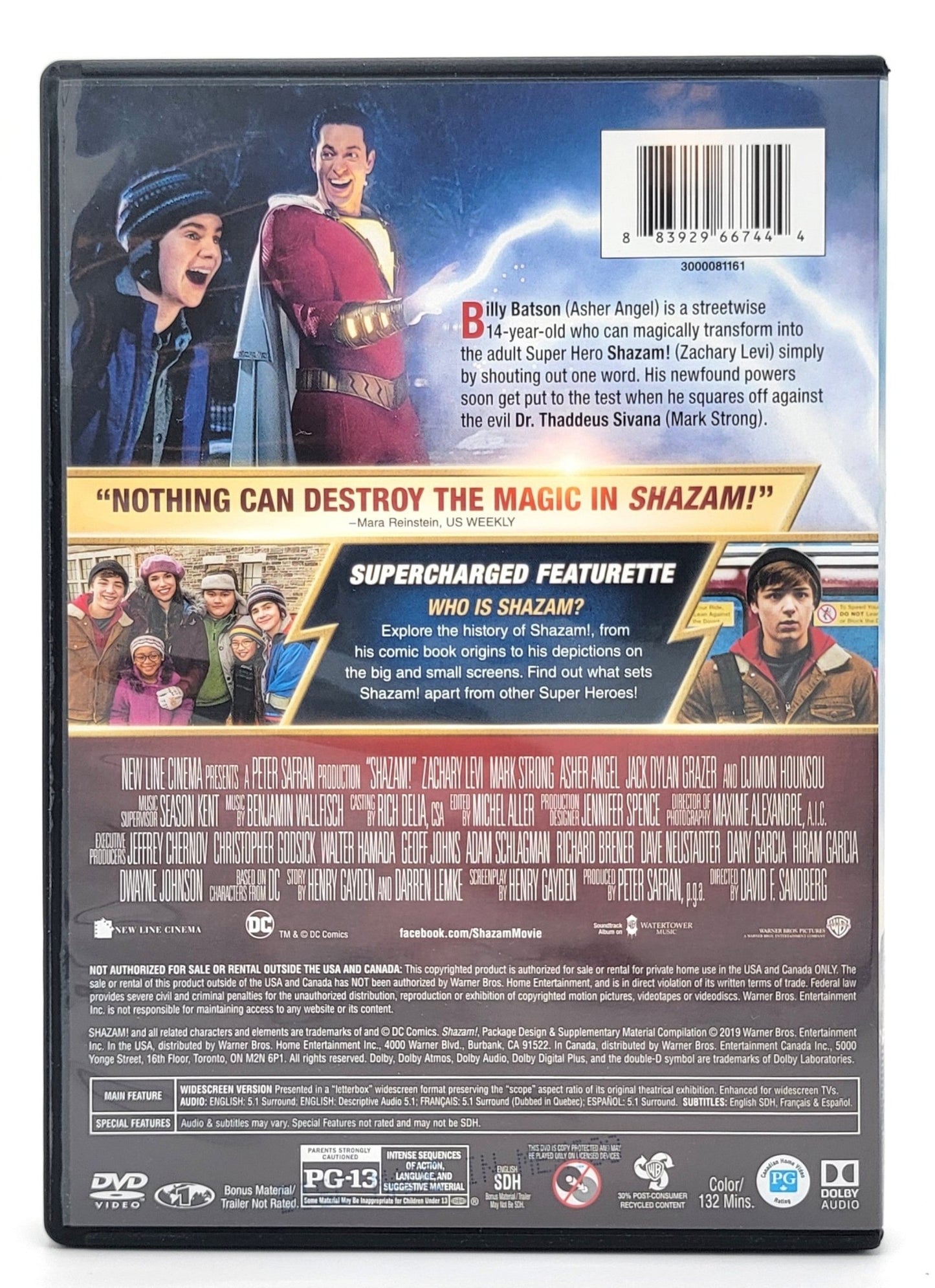 Warner Bothers - Shazam | DVD | Widescreen - DVD - Steady Bunny Shop