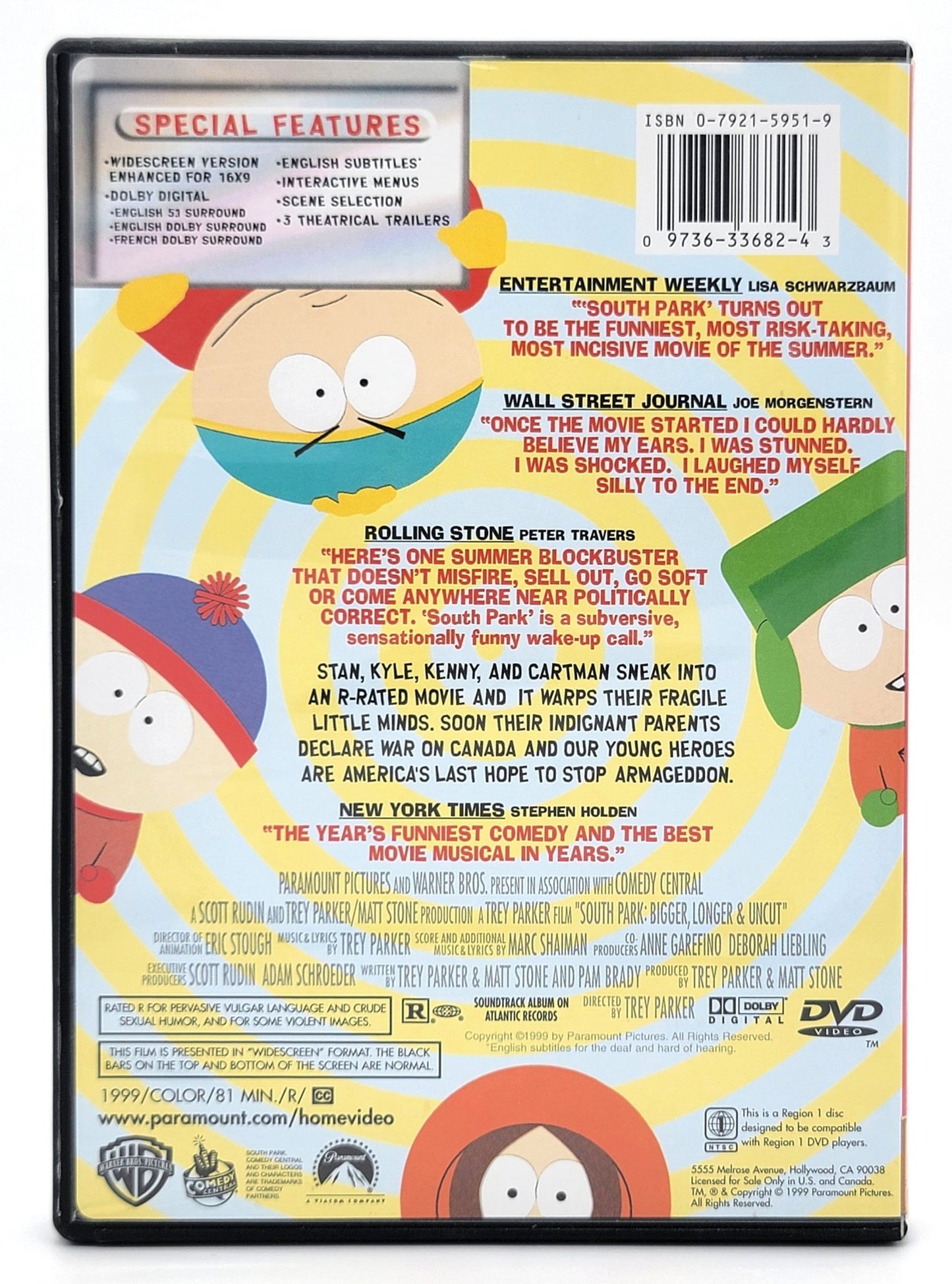 Paramount Pictures Home Entertainment - South Park Bigger, Longer, & Uncut | Full Length Feature Film | Widescreen Collection - DVD - Steady Bunny Shop