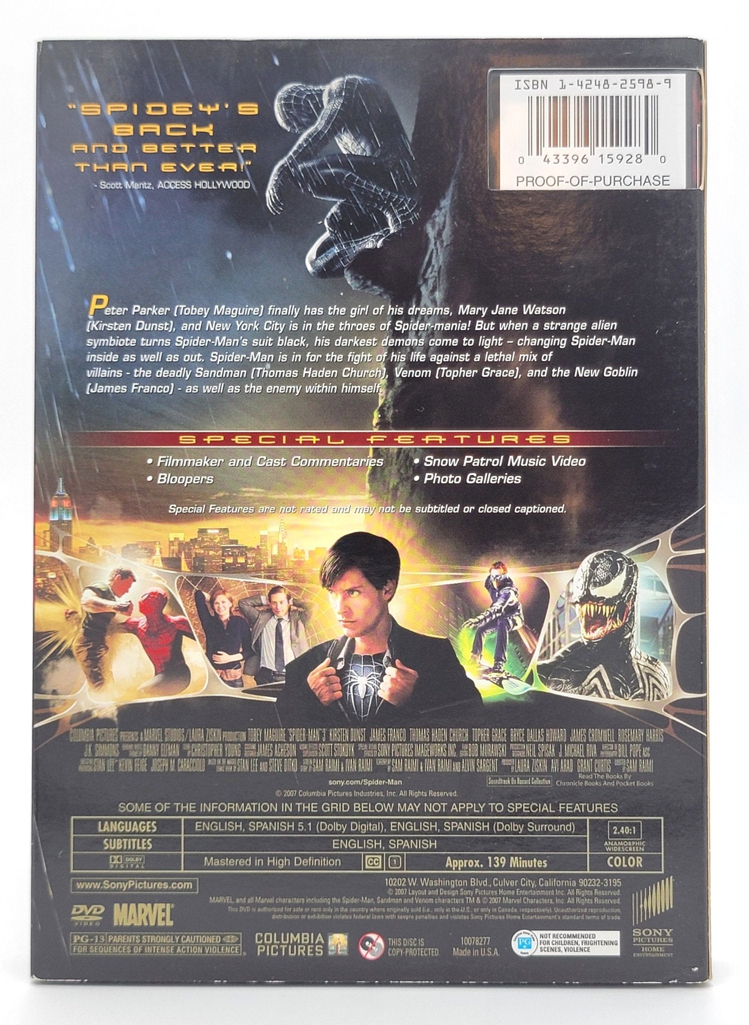 Columbia Pictures - Spider - Man 3 | DVD | Widescreen - DVD - Steady Bunny Shop