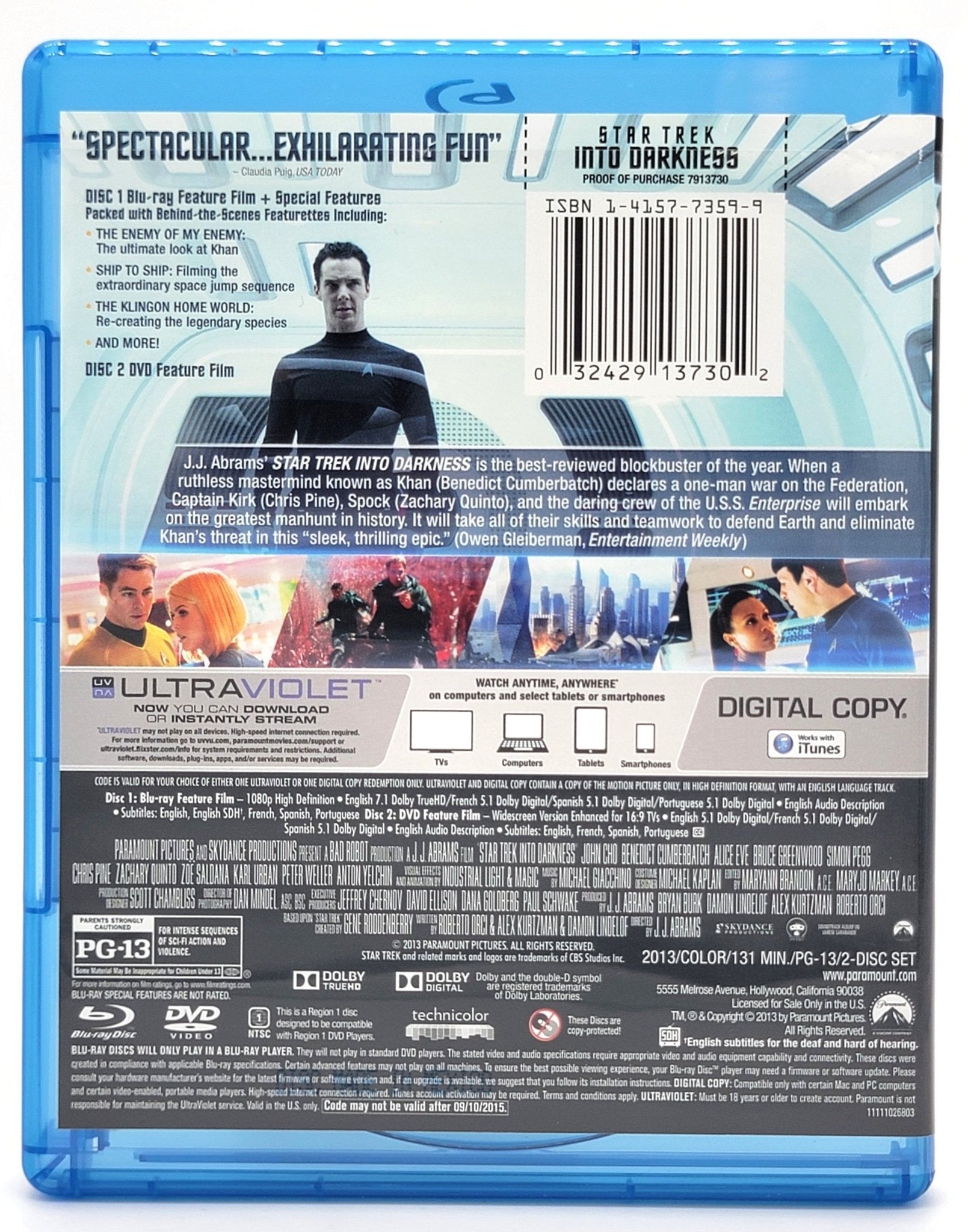 Paramount Home Entertainment - Star Trek into Darkness | Blu Ray & DVD - No Digital Copy - DVD & Blu - ray - Steady Bunny Shop