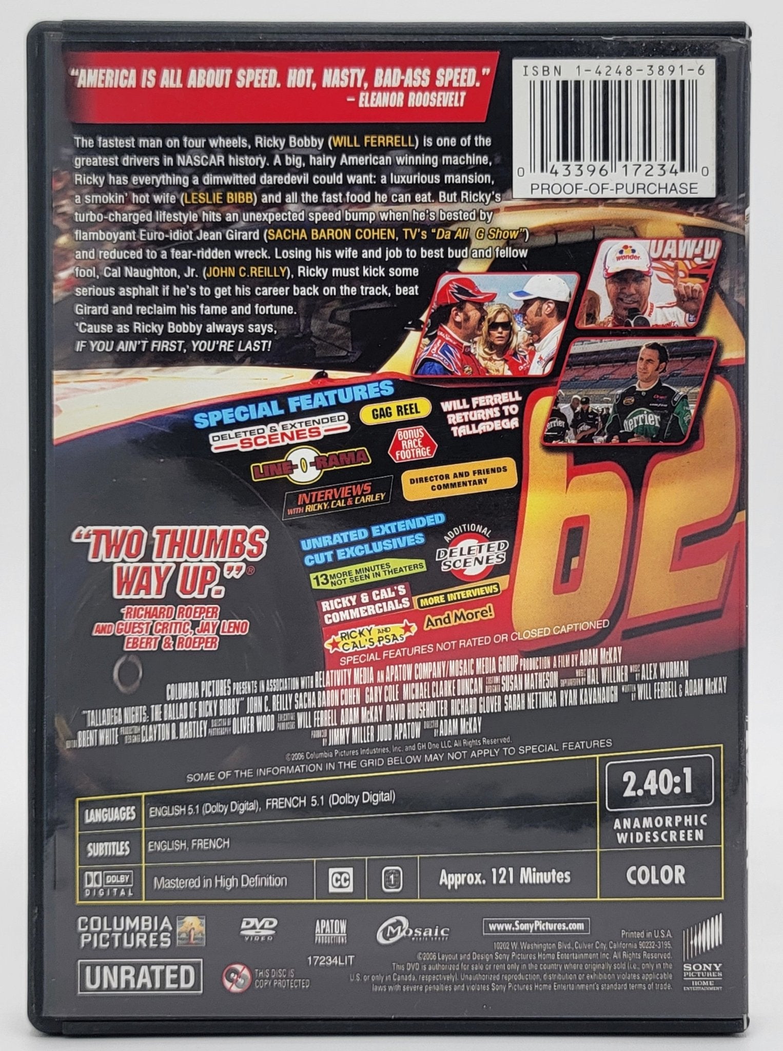 Columbia Pictures - Talladega Nights - The Ballad of Ricky Bobby | DVD | Widescreen - DVD - Steady Bunny Shop