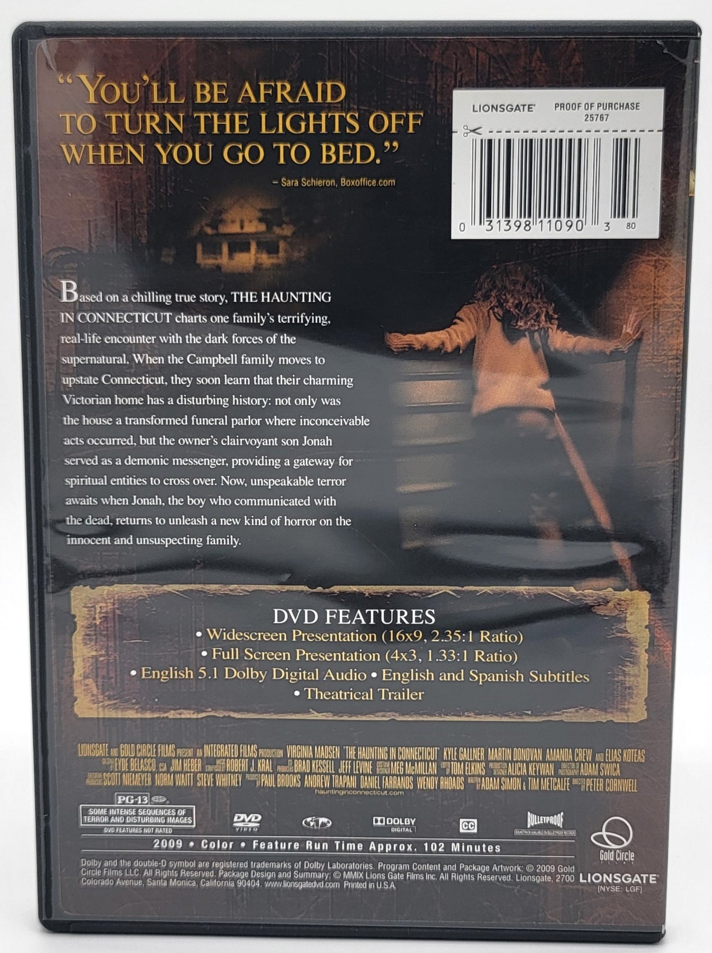 Lionsgate Home Entertainment - The Haunting In Connecticut 2009 | DVD | Based on True Events - DVD - Steady Bunny Shop