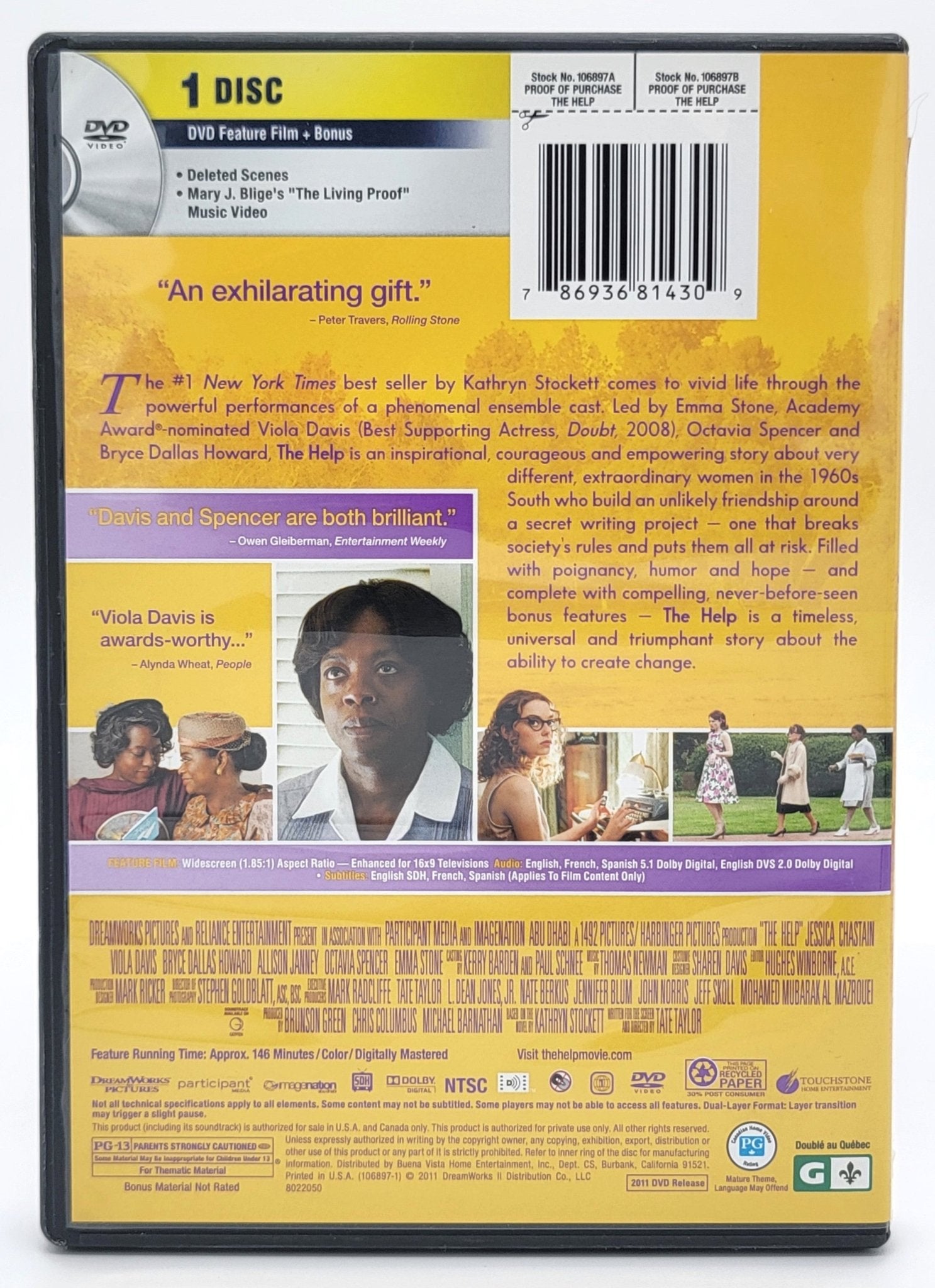 Dream Works - The Help | DVD | Widescreen - DVD - Steady Bunny Shop