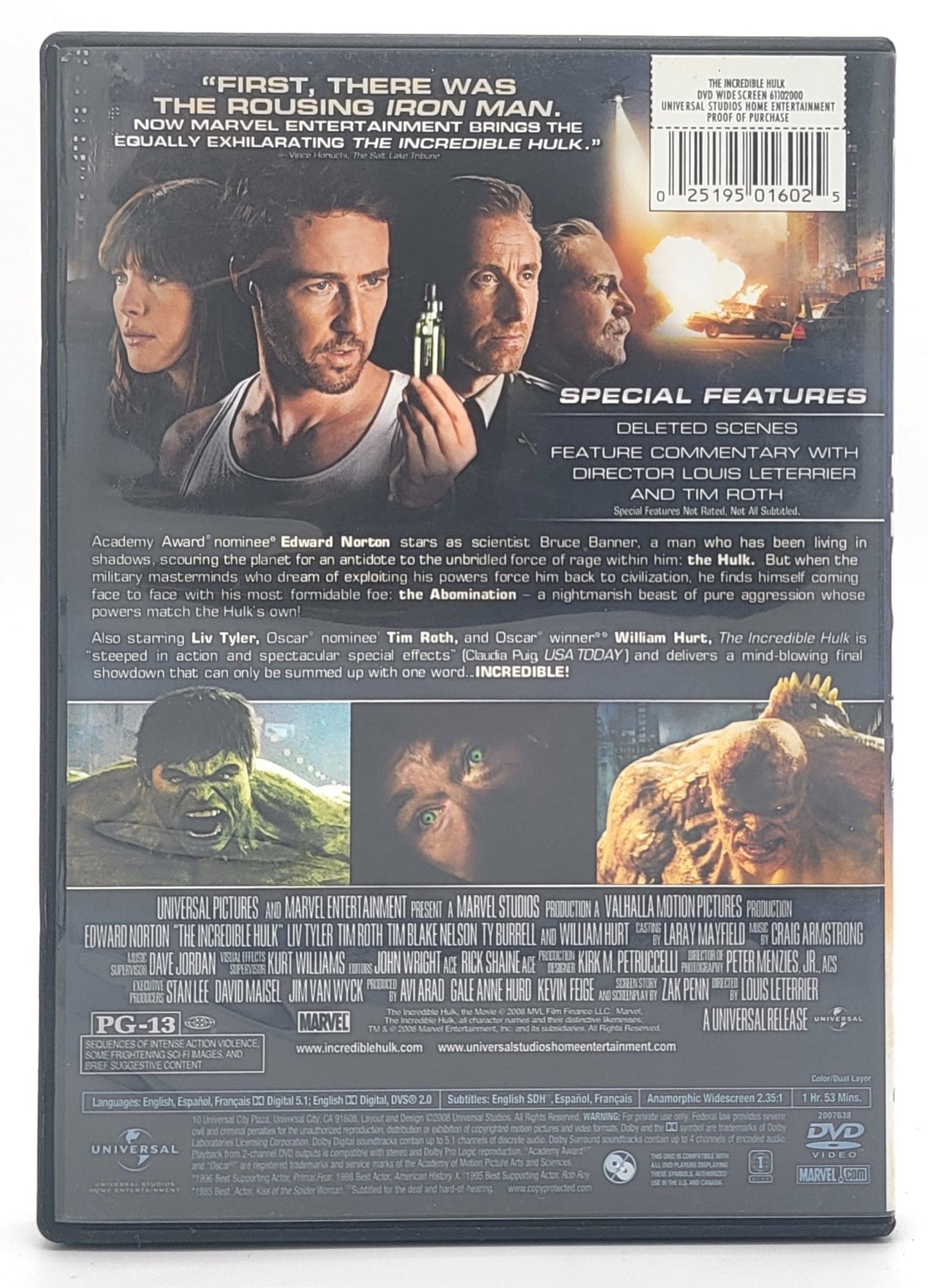 Universal Studios Home Entertainment - The Incredible Hulk 2008 | DVD | Widescreen - DVD - Steady Bunny Shop