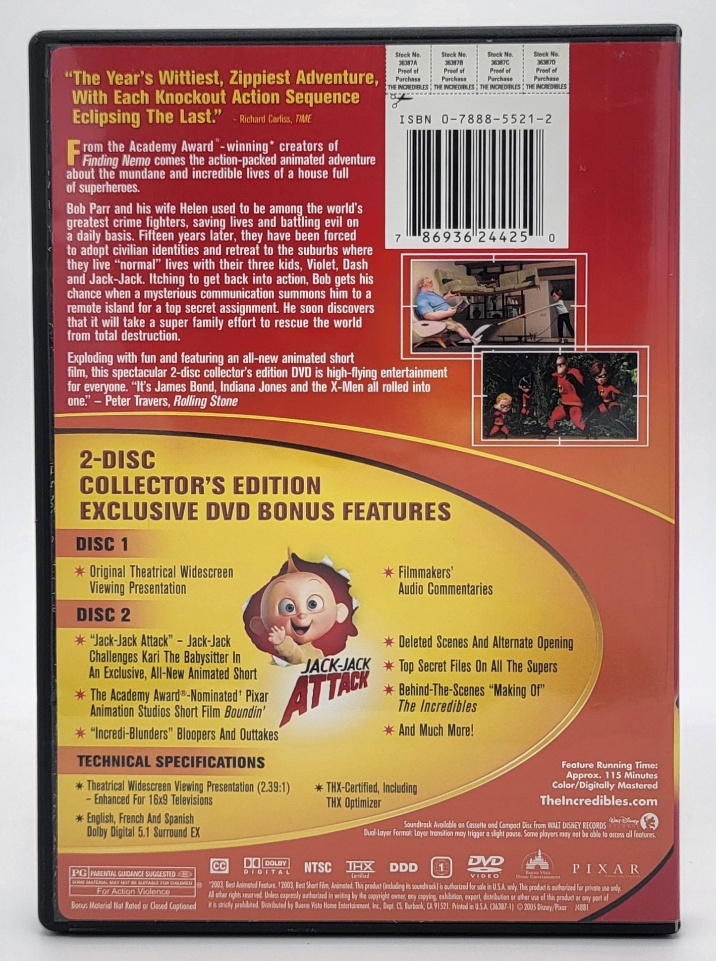 Walt Disney Home Entertainment786936244250 - The Incredibles | DVD | 2 Disc Set - Widescreen - DVD - Steady Bunny Shop