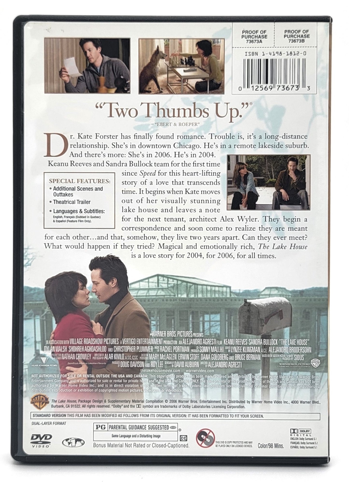 Warner Brothers - The Lake House | DVD | Fulle Screen - DVD - Steady Bunny Shop