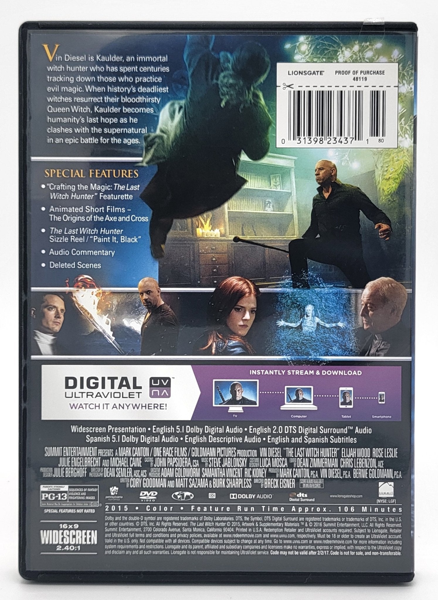 Summit Entertainment - The Last Witch Hunter | DVD | Widescreen - DVD - Steady Bunny Shop