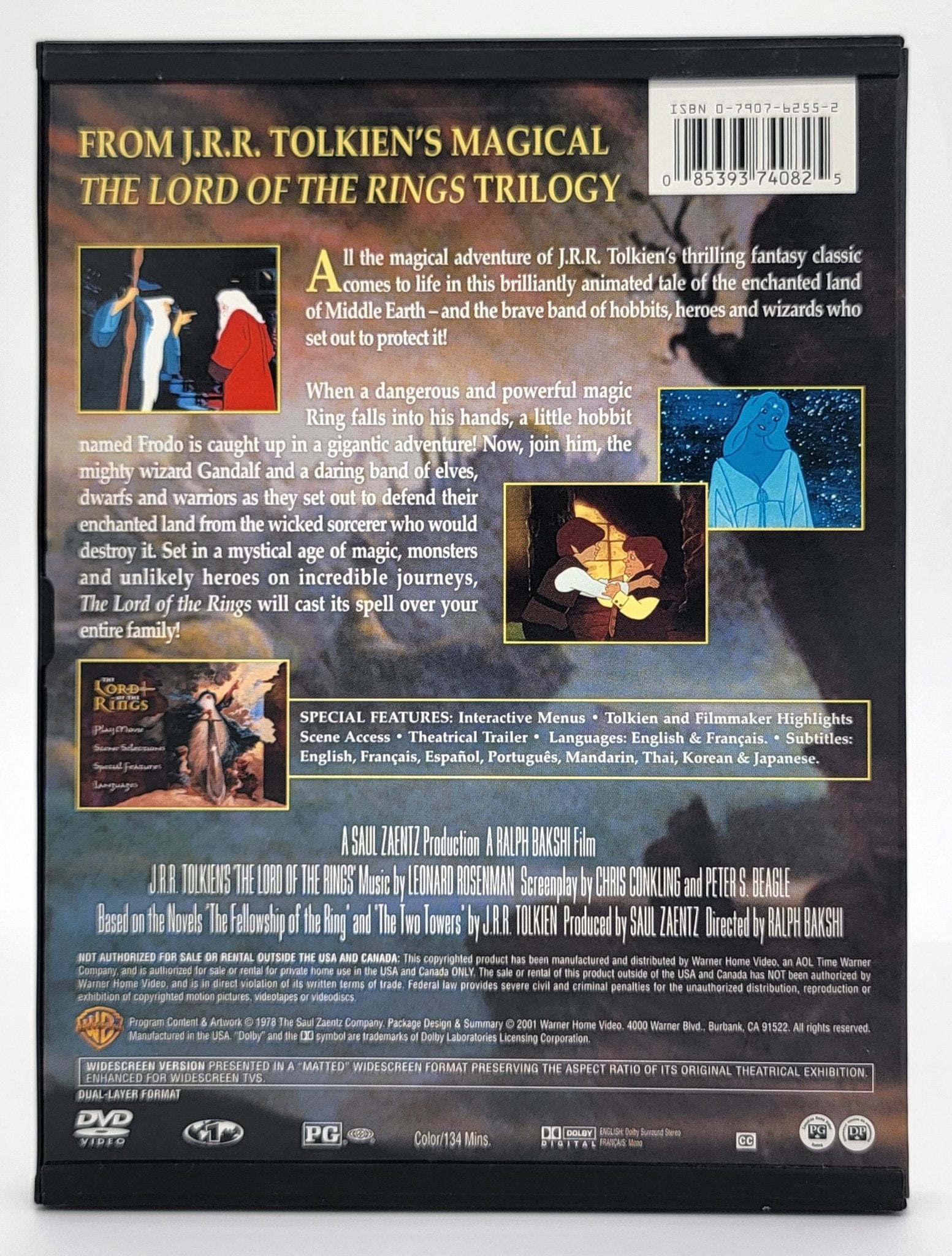 Warner Brothers - The Lord of the Rings - 1978 Animation | DVD | Widescreen - The Lord of the Rings Trilogy - DVD - Steady Bunny Shop
