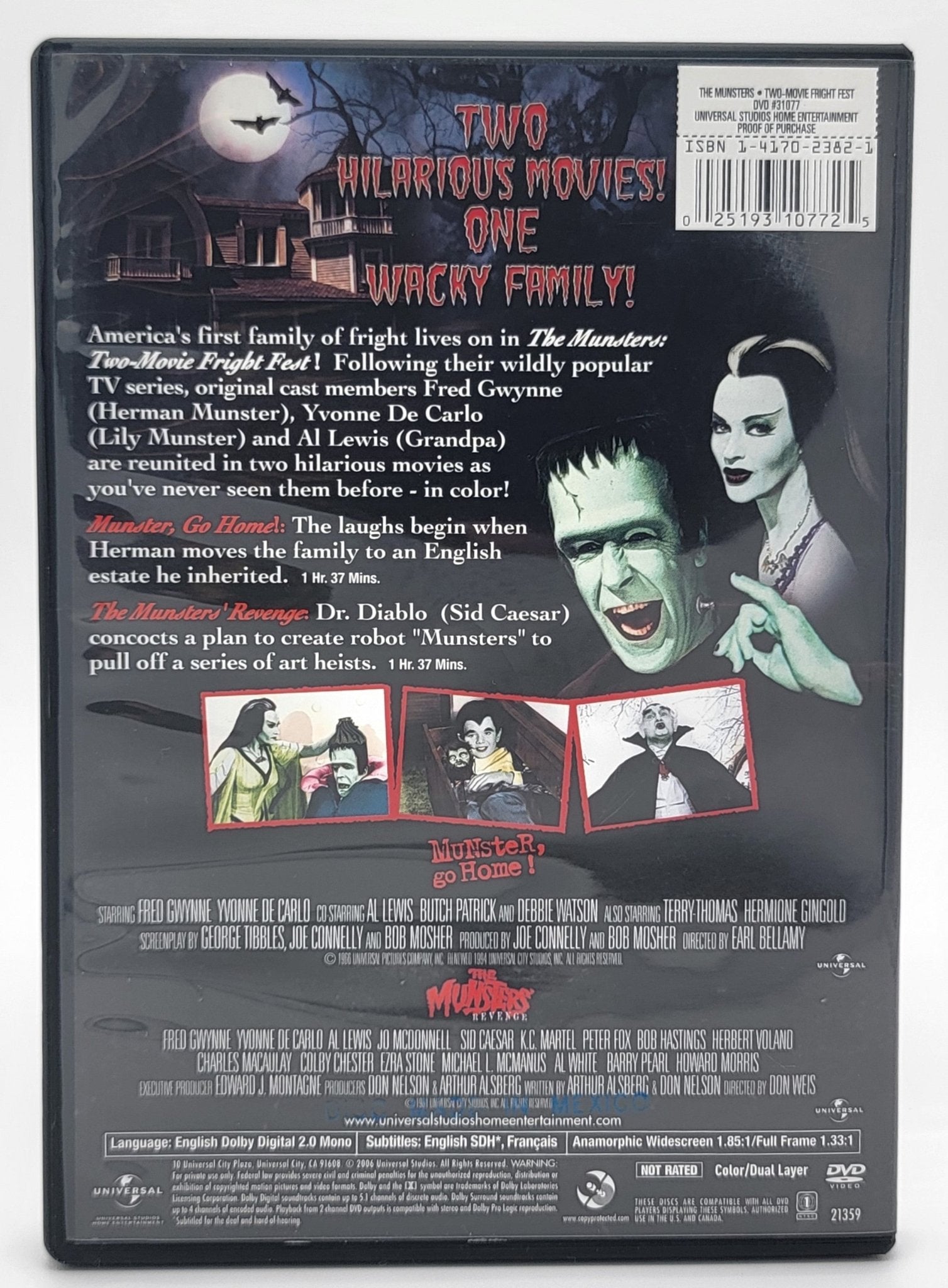 Universal Studios Home Entertainment - The Munsters - Two Movie Fright Fest | DVD | The Franchise Collection - DVD - Steady Bunny Shop